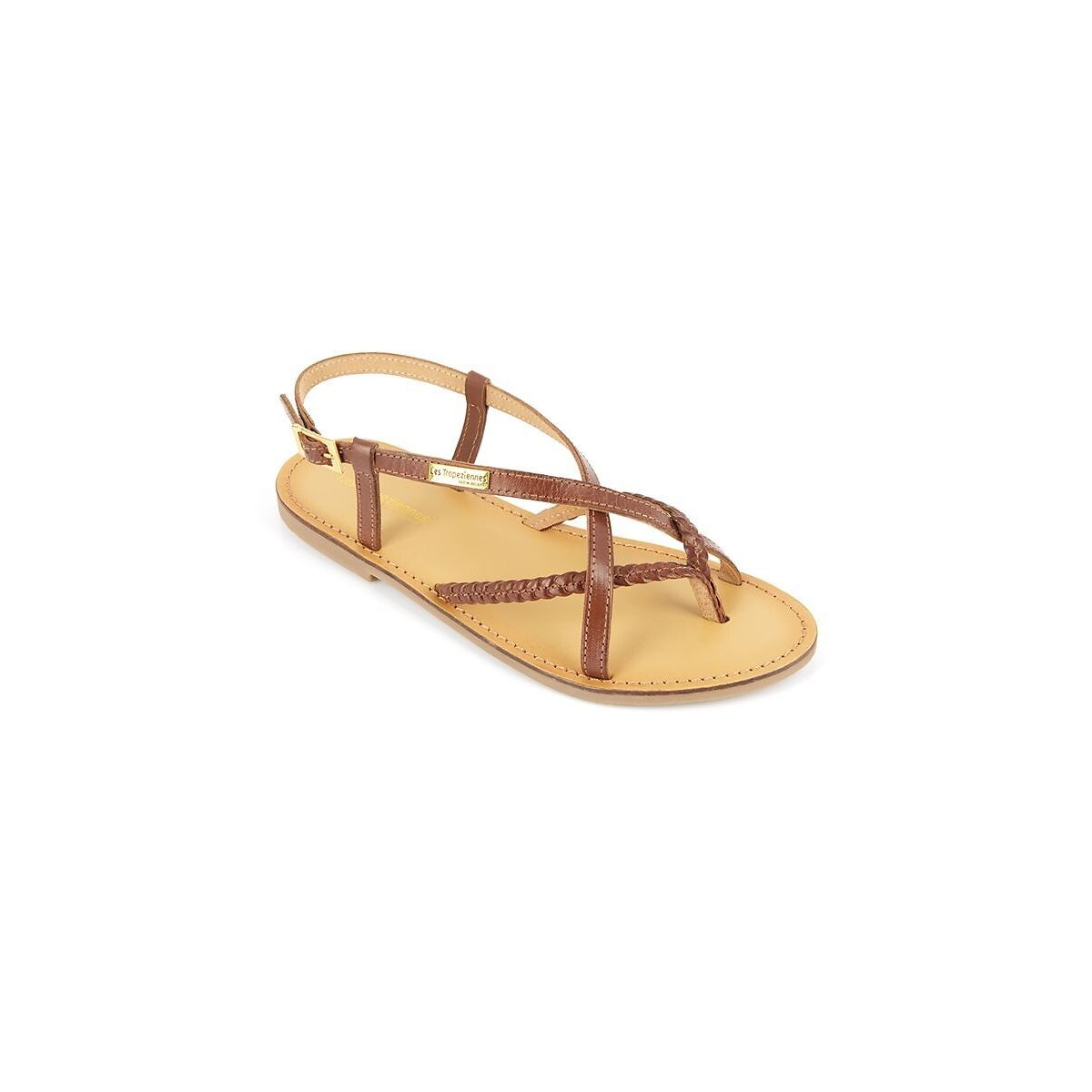 Chou Leather Sandals tan, LES TROPEZIENNES PAR M.BELARBI