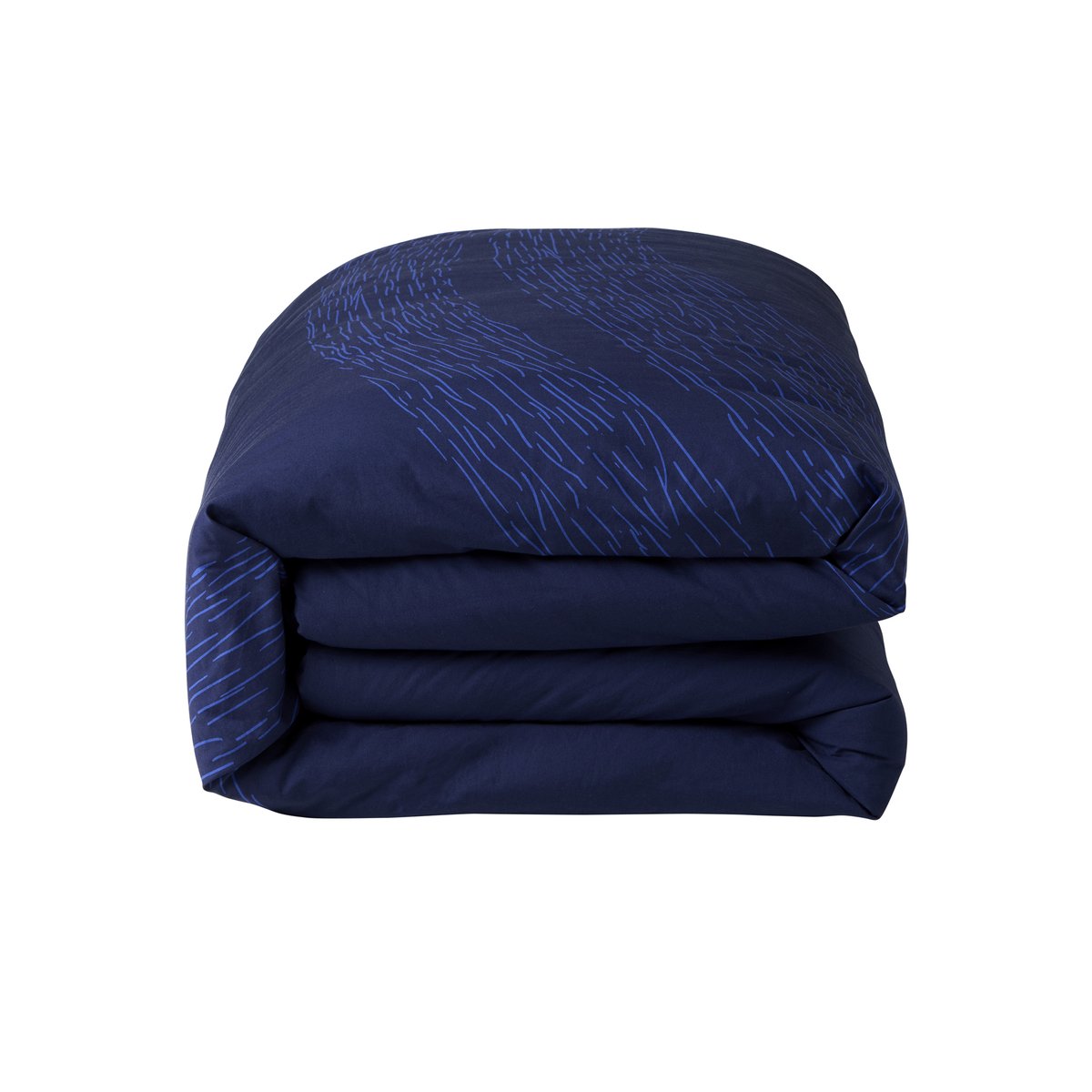Housse de couette percale de coton ONDALYS imprimé, CARRE BLANC