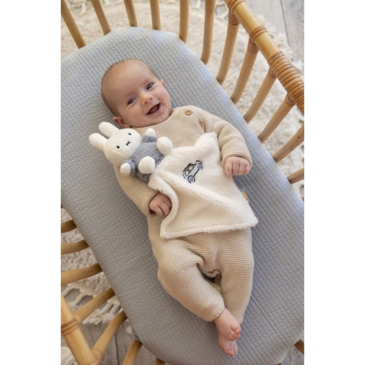 Doudou plat Miffy - Fluffy bleu bleu et blanc, MIFFY