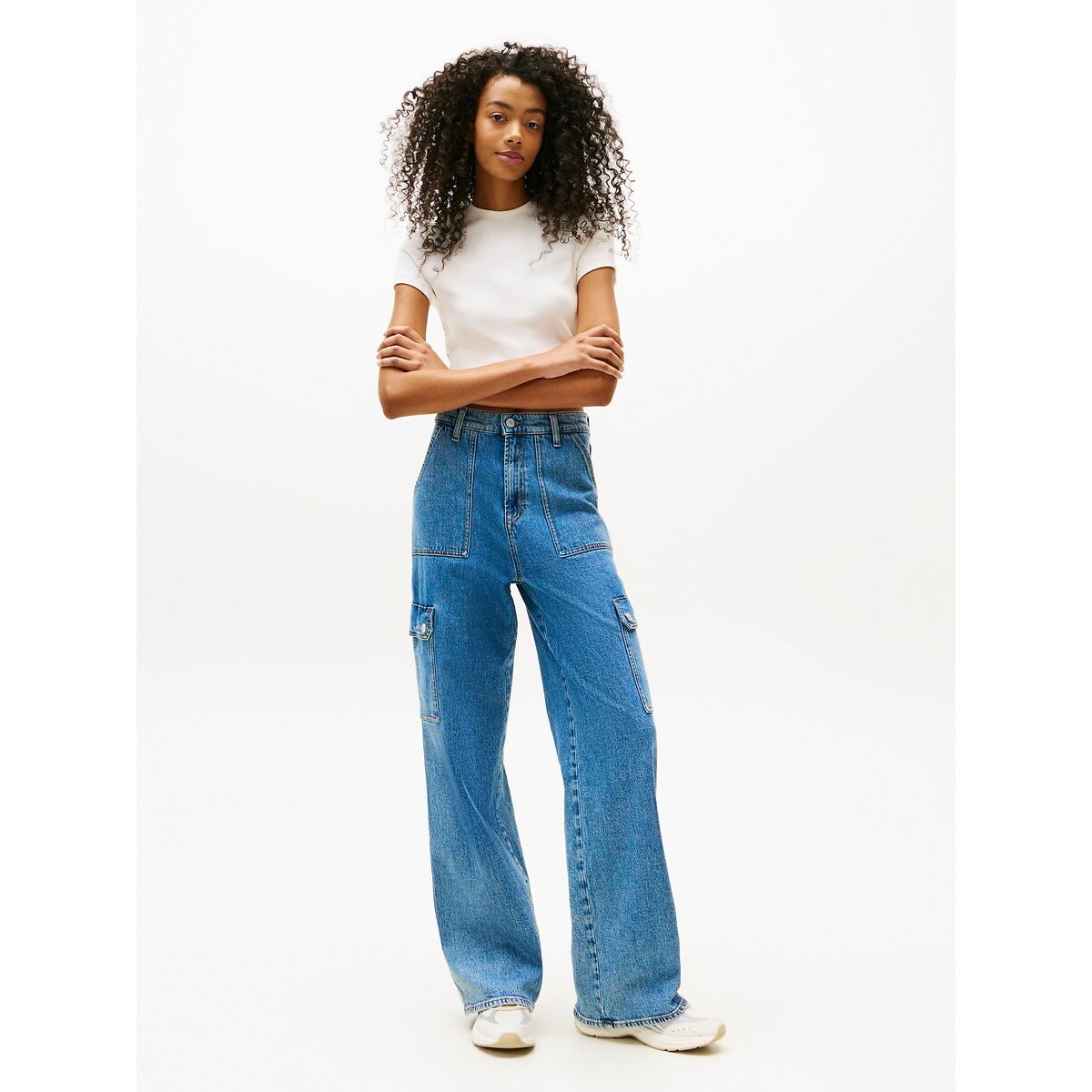 Crew Neck T-Shirt with Short Sleeves white, TOMMY JEANS