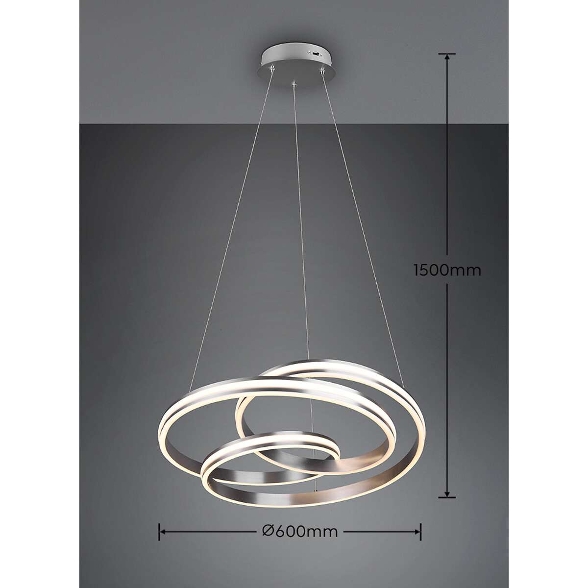 Candeeiro de teto Nuria, TRIO Lighting níquel, TRIO LIGHTING