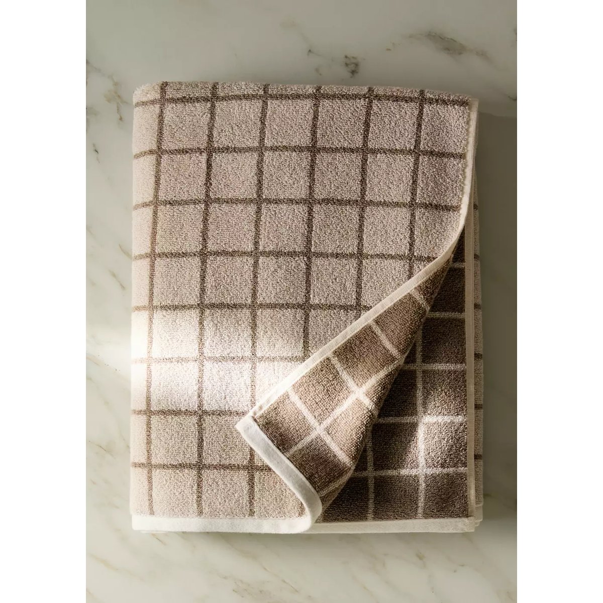 Grand drap de bain 100 % coton bouclette marron, MANGO HOME
