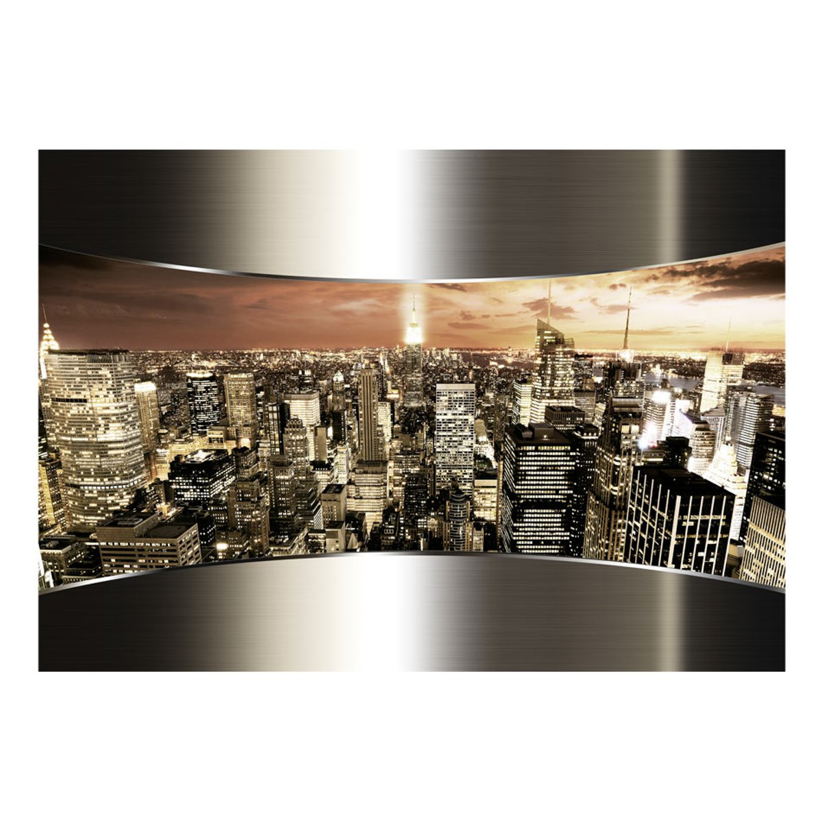 Papier peint intissé panoramique Ville et Architecture Panorama de New York beige, EDEN