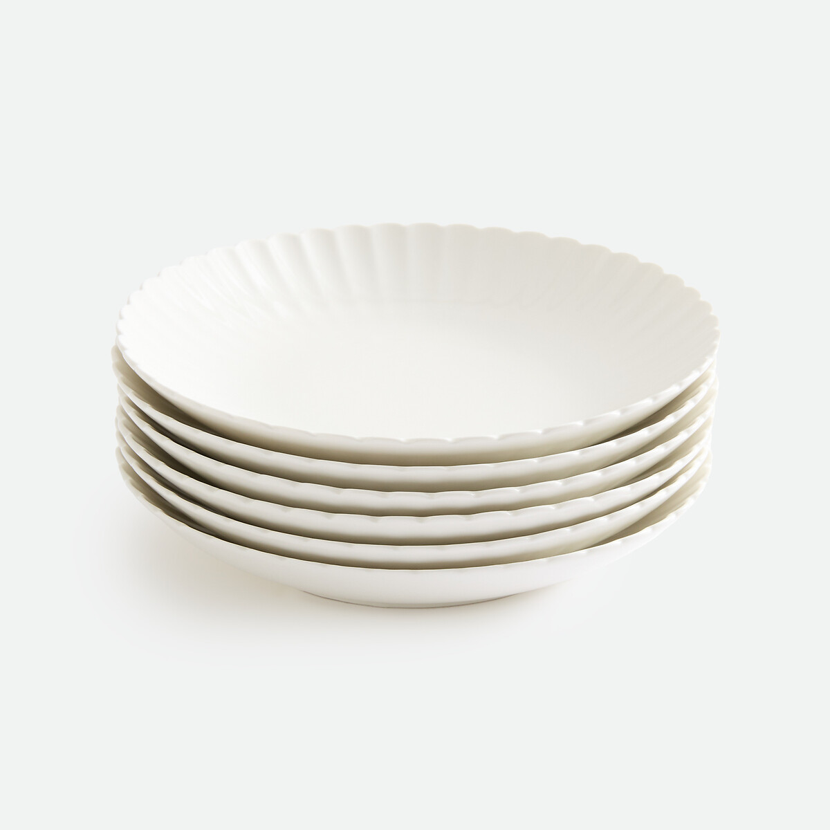 Lot de 6 assiettes creuses, en porcelaine, YLAN blanc, LA REDOUTE INTERIEURS