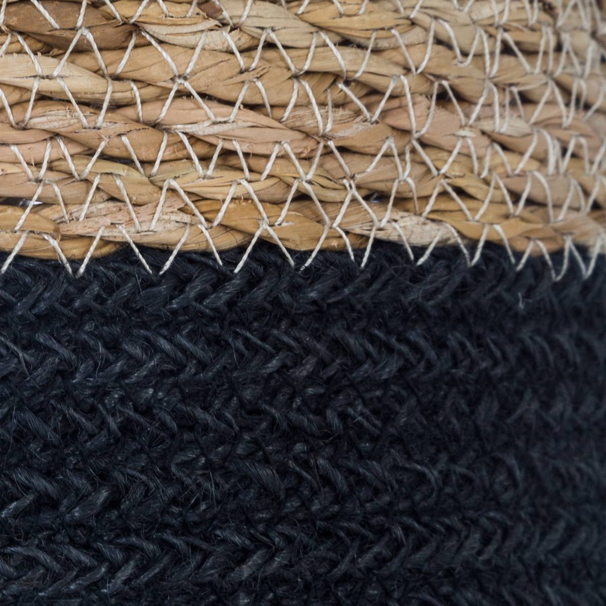 Lot de 4 paniers en jute tressé ATMOSPHERA noir, ATMOSPHERA