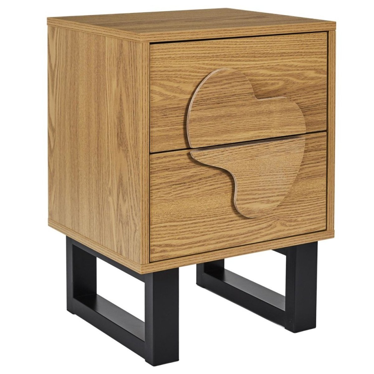 Table de chevet 2 tiroirs beige, DECORATIE