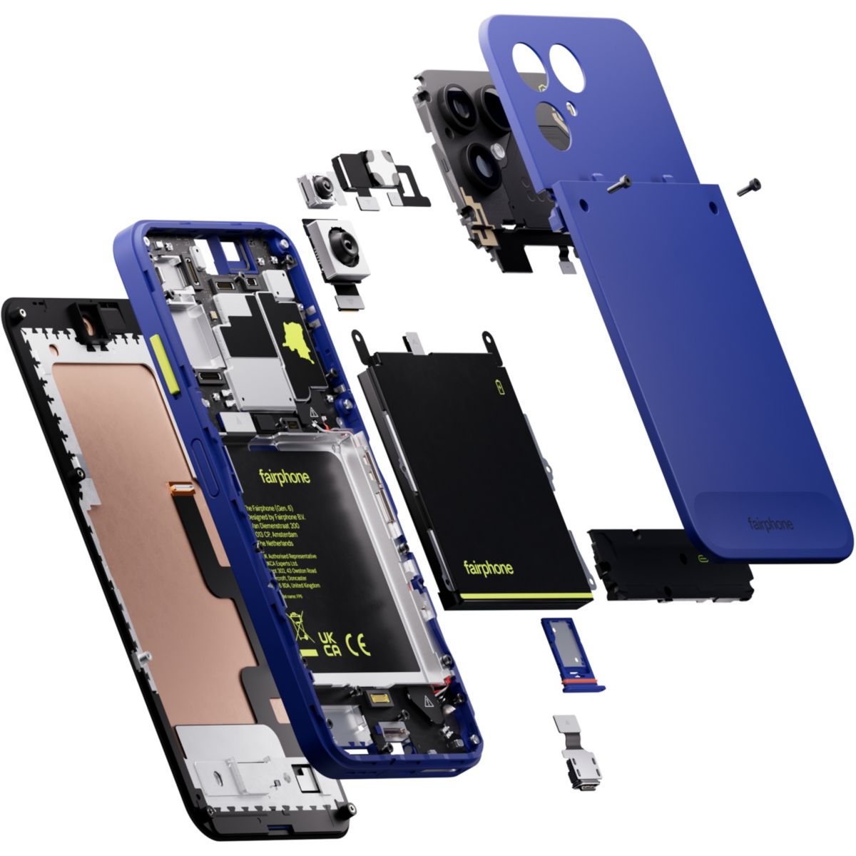 Smartphone (Gen. 6+) Cobalt Bleu 256Go 5G couleur unique, FAIRPHONE