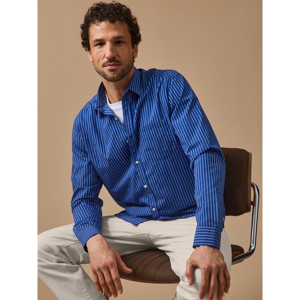 Chemise rayée - coupe contemporaine rayure outremer, CYRILLUS