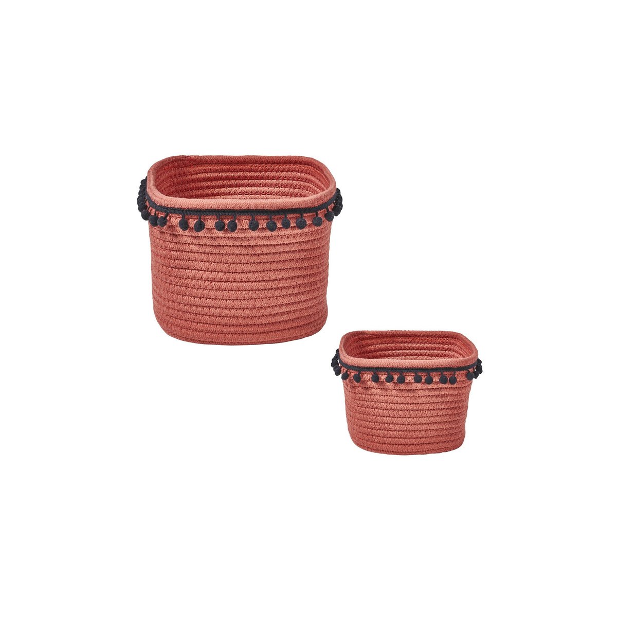 Lot de 2 paniers de rangements corde de coton TERRY terracotta, GUY LEVASSEUR