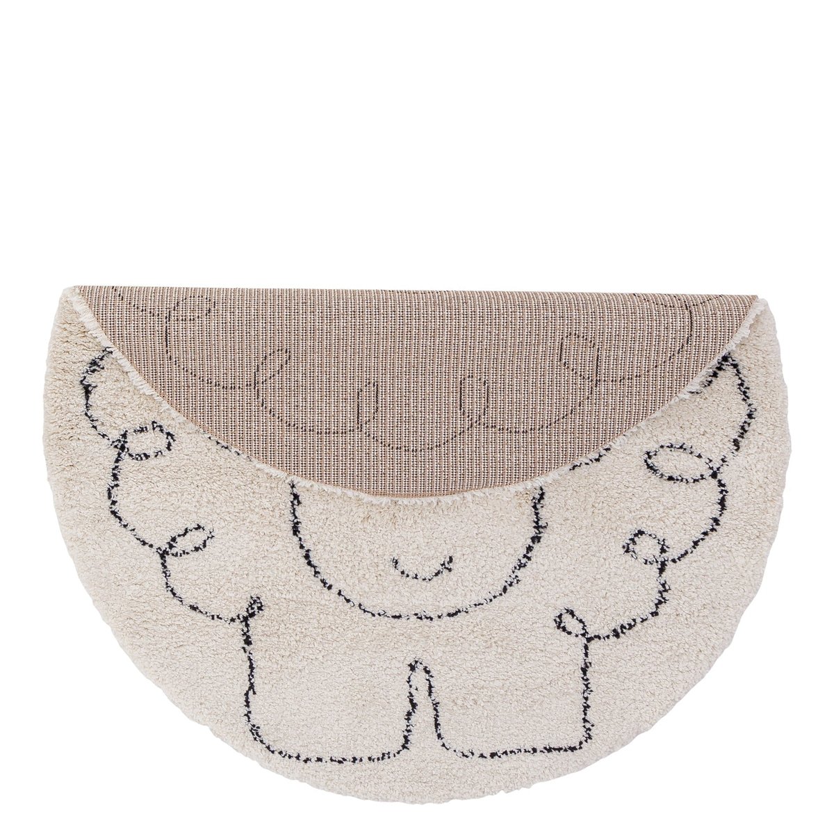 Tapis enfant rond doux et épais PETIT MOUTON beige sable, AFK LIVING