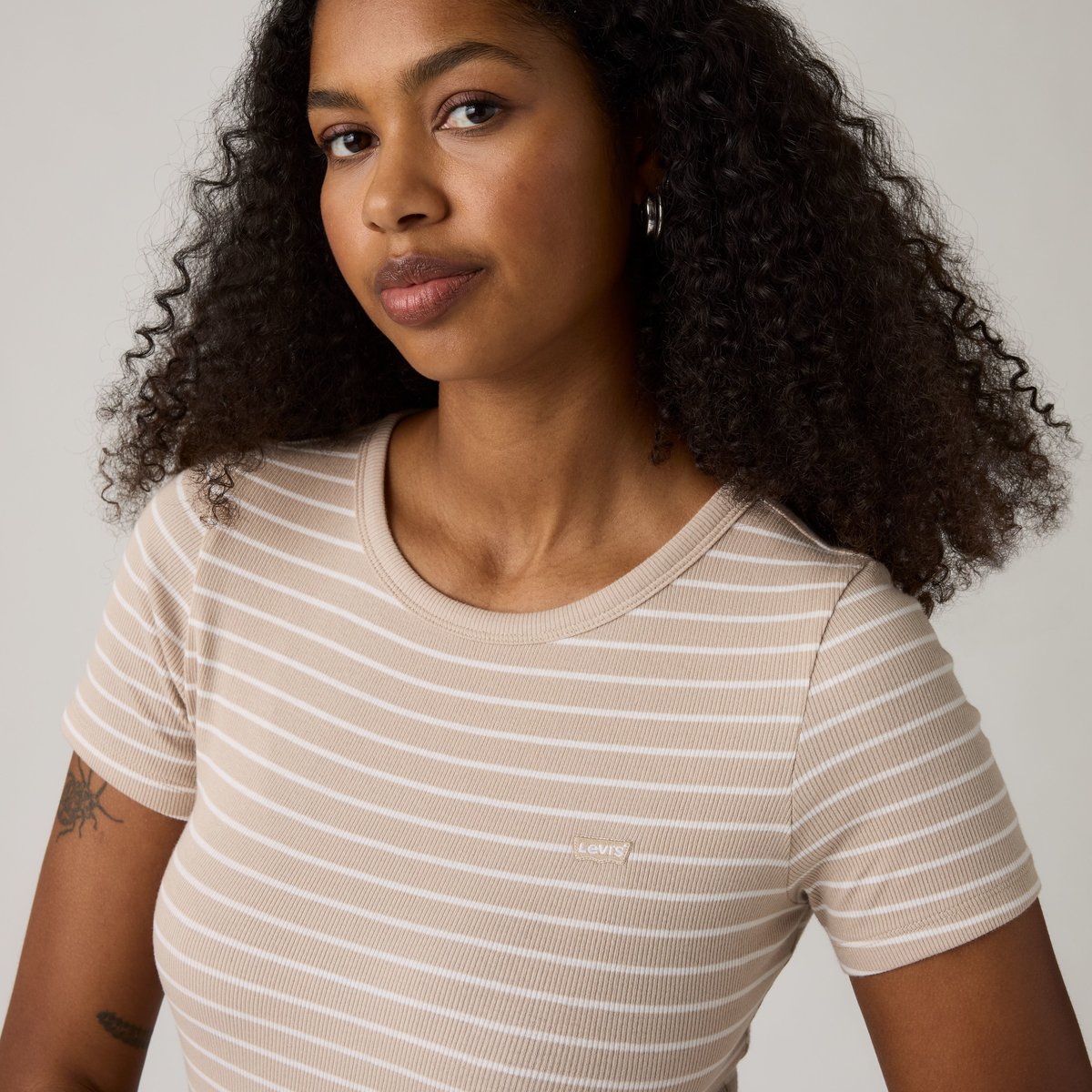 T-shirt Hayes beige - gemini stripe chateau gray, LEVI'S