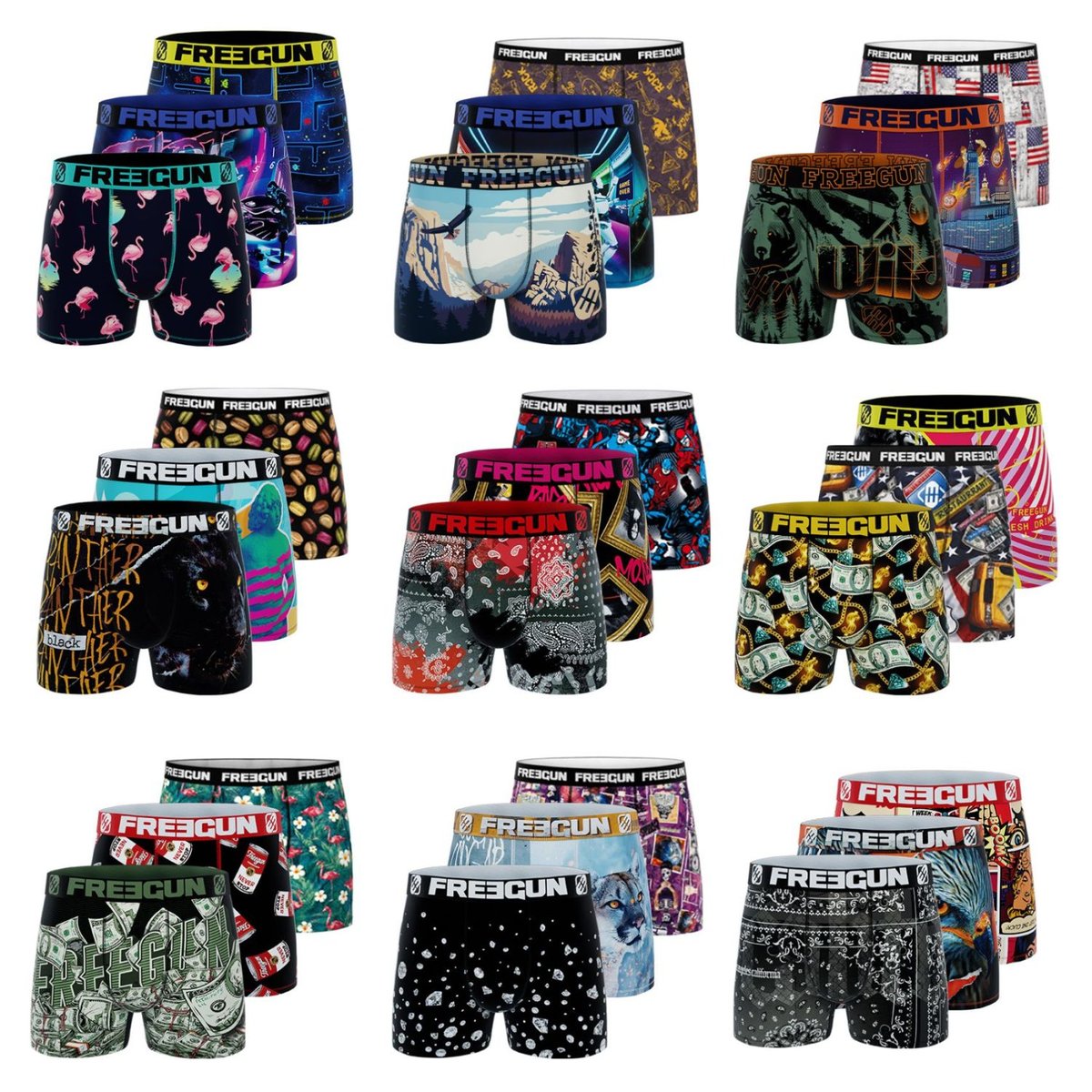 Lot De 3 Boxers Surprise Microfibre aléatoire, FREEGUN