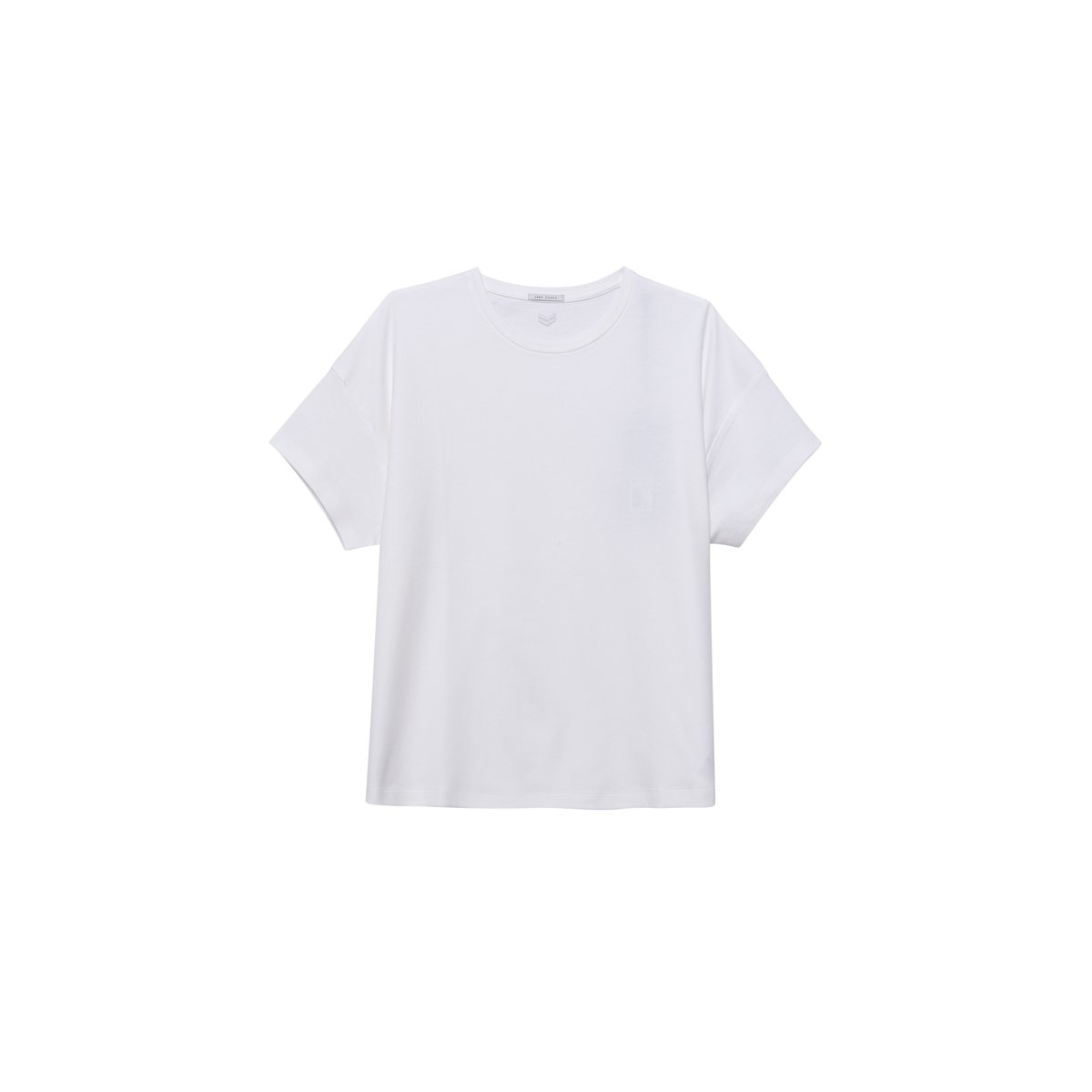 Tee-shirt boxy col rond broderie chevrons dos blanc cassé, IKKS