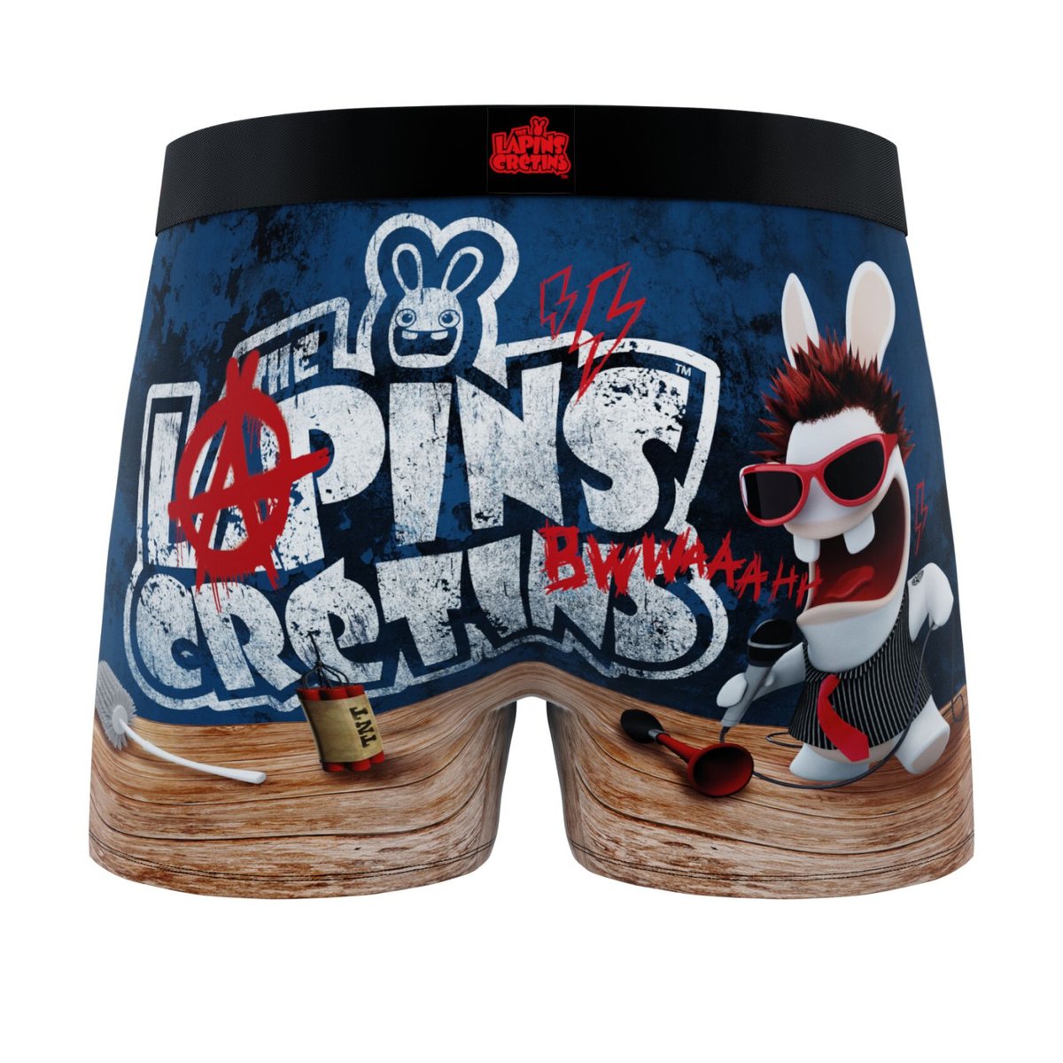 Lot De 4 Boxers Lapins Crétins bleu/rouge/turquoise/orange/rose/jaune, FREEGUN