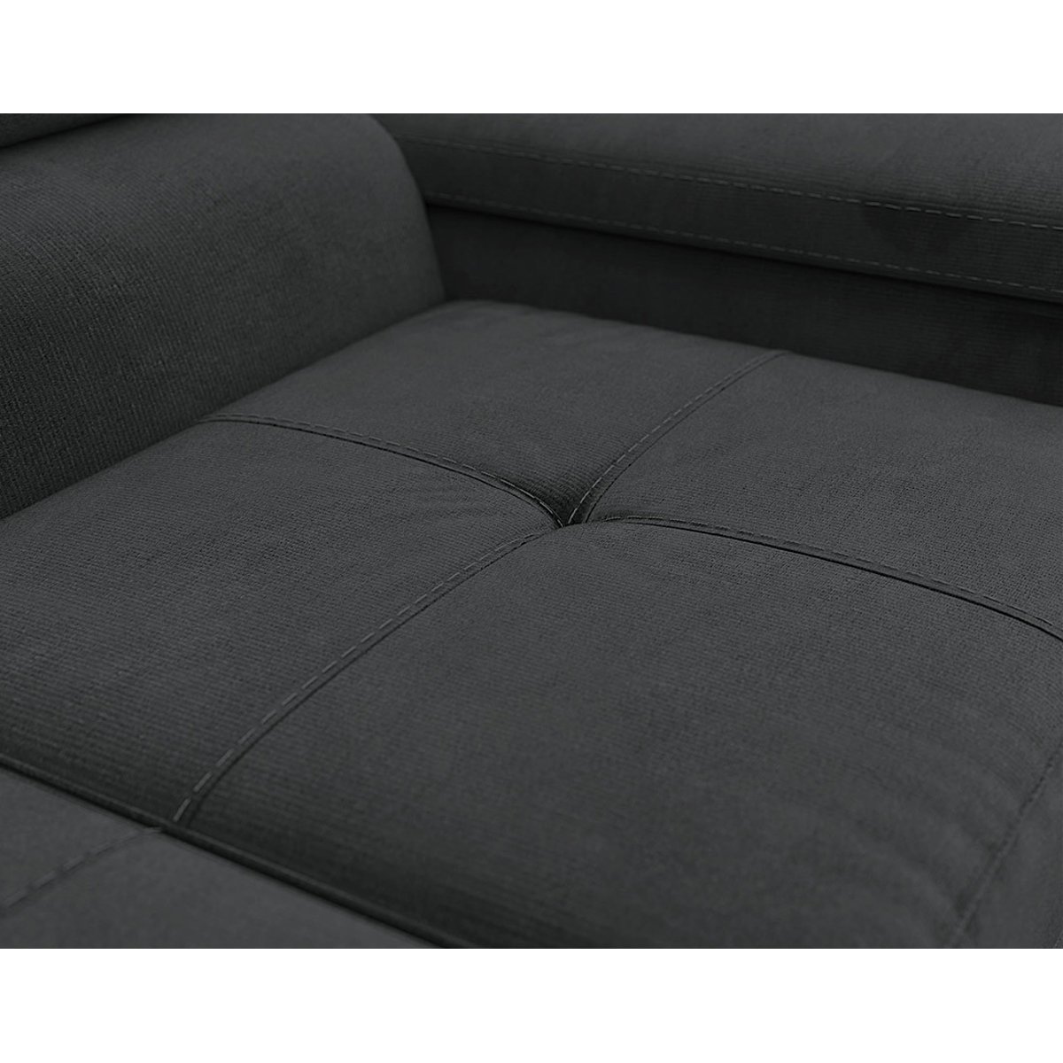Canapé fixe 2 places - PABLO gris foncé, BEST MOBILIER