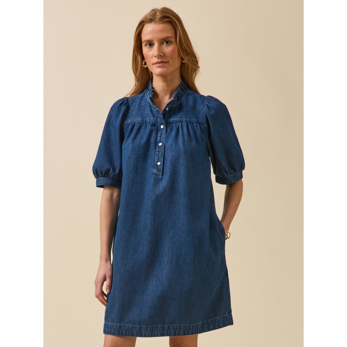 Robe courte jean coton biologique denim stone, CYRILLUS