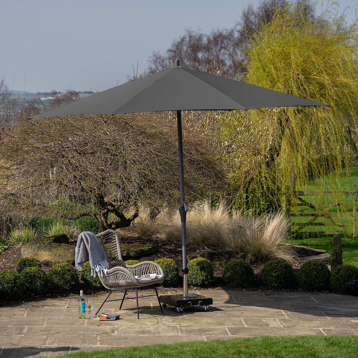 Seville Aluminium Garden Parasol 3.5m grey, SO'HOME