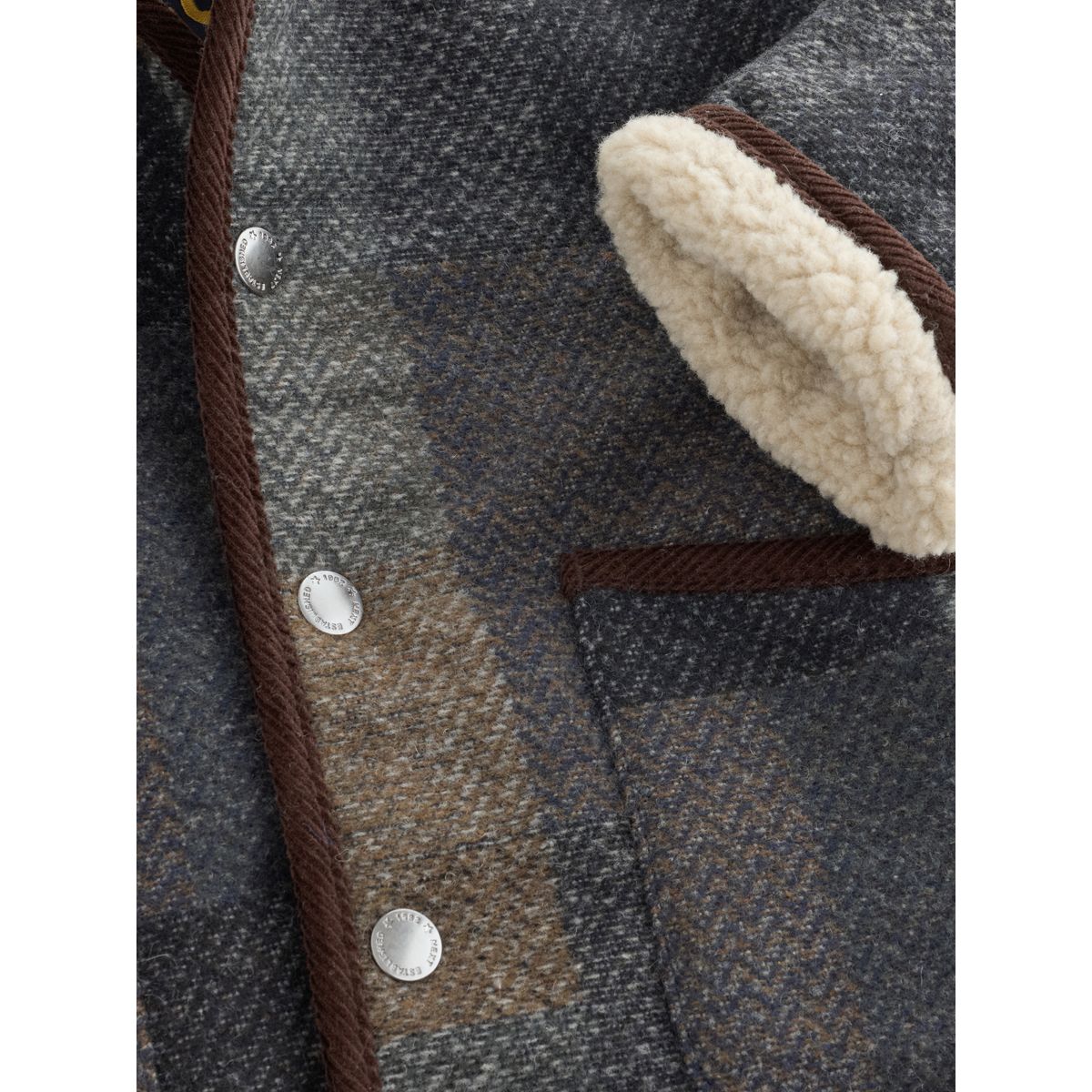Veste à col imitation peau de mouton vérification multiple, NEXT