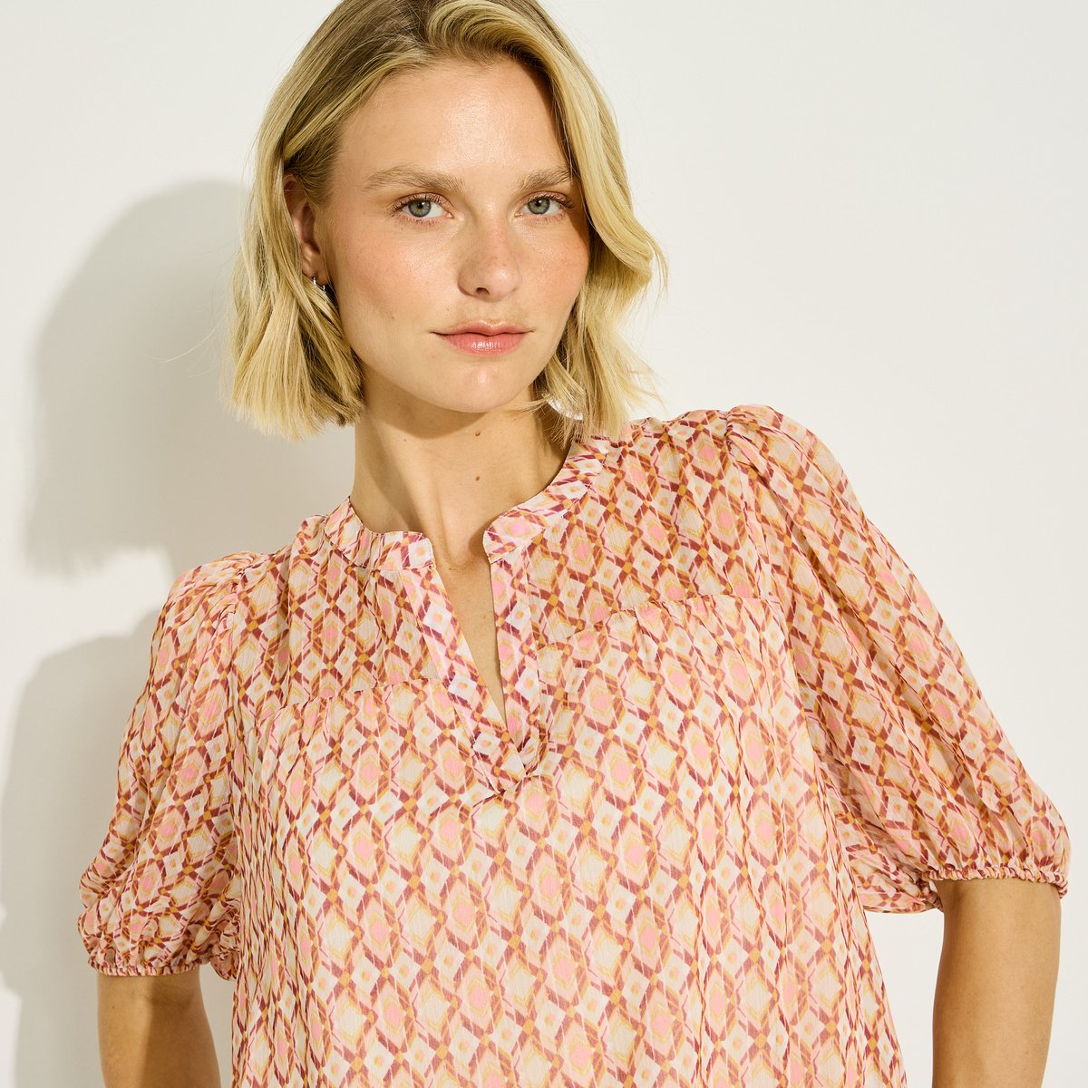 Blouse imprimée fluide rose, GRAIN DE MALICE