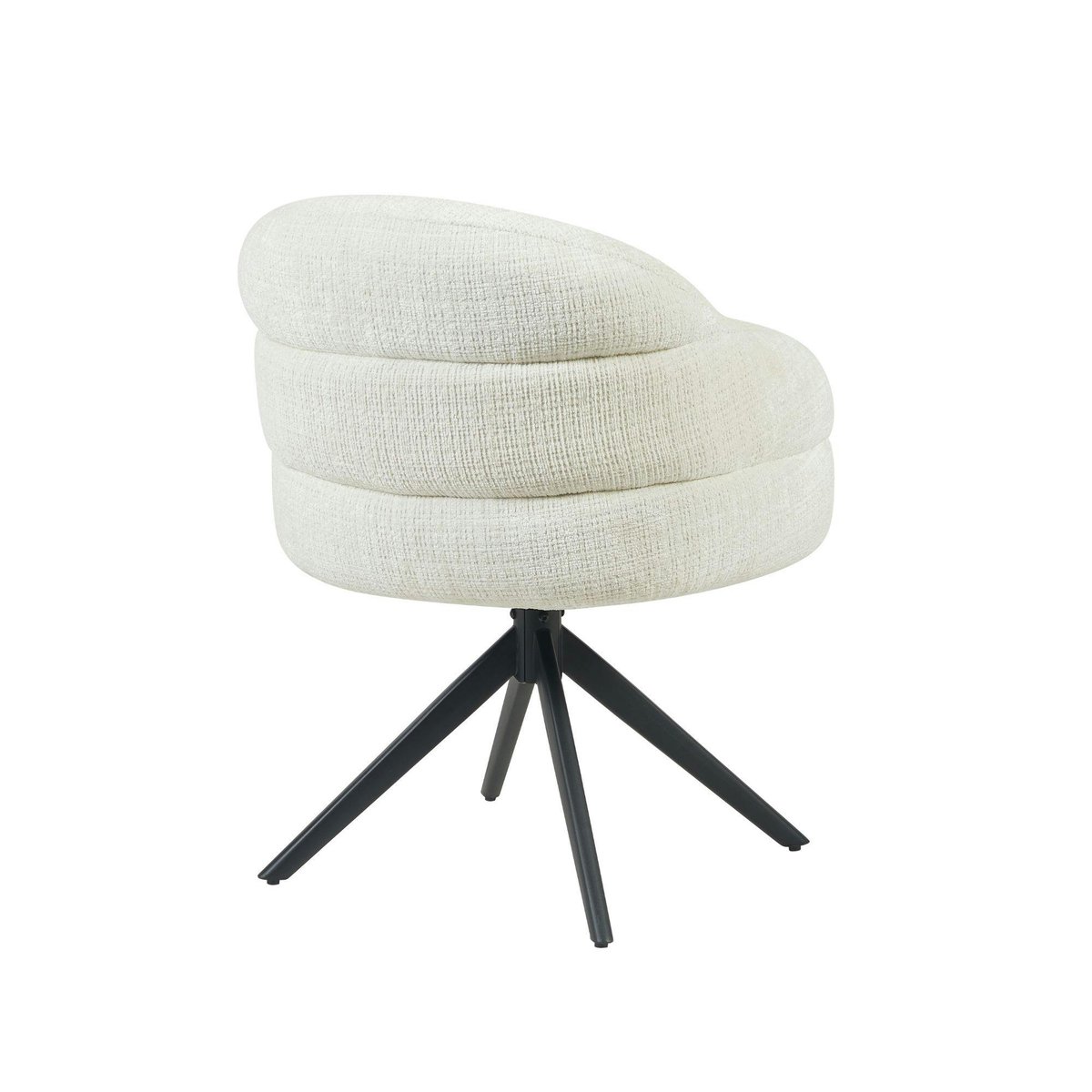 Chaise arrondie pivotante en tissu chenille (lot de 2) CORTINA ecru, PIER IMPORT