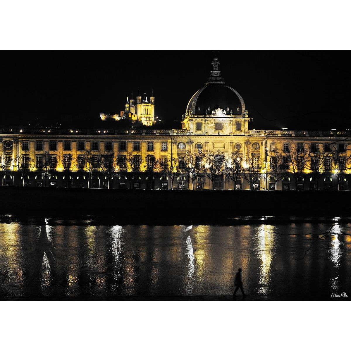 Tableau mural Fourvière 45x65 cm tableaux sur toile-noir, CEANOTHE
