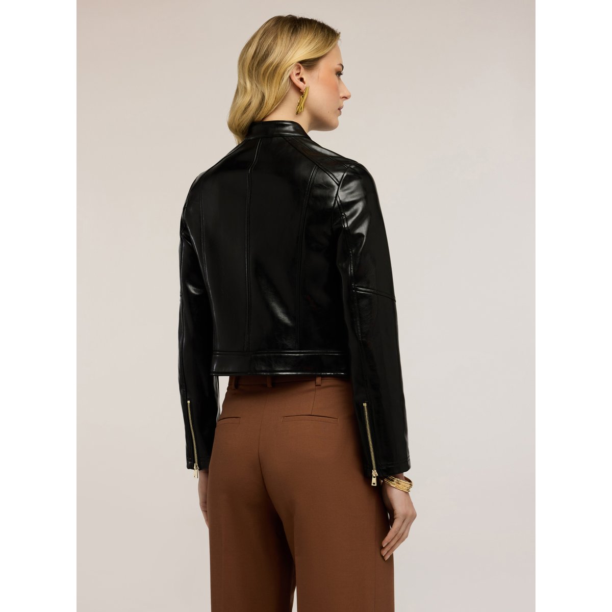 Veste avec zip et col mao noir, MOTIVI