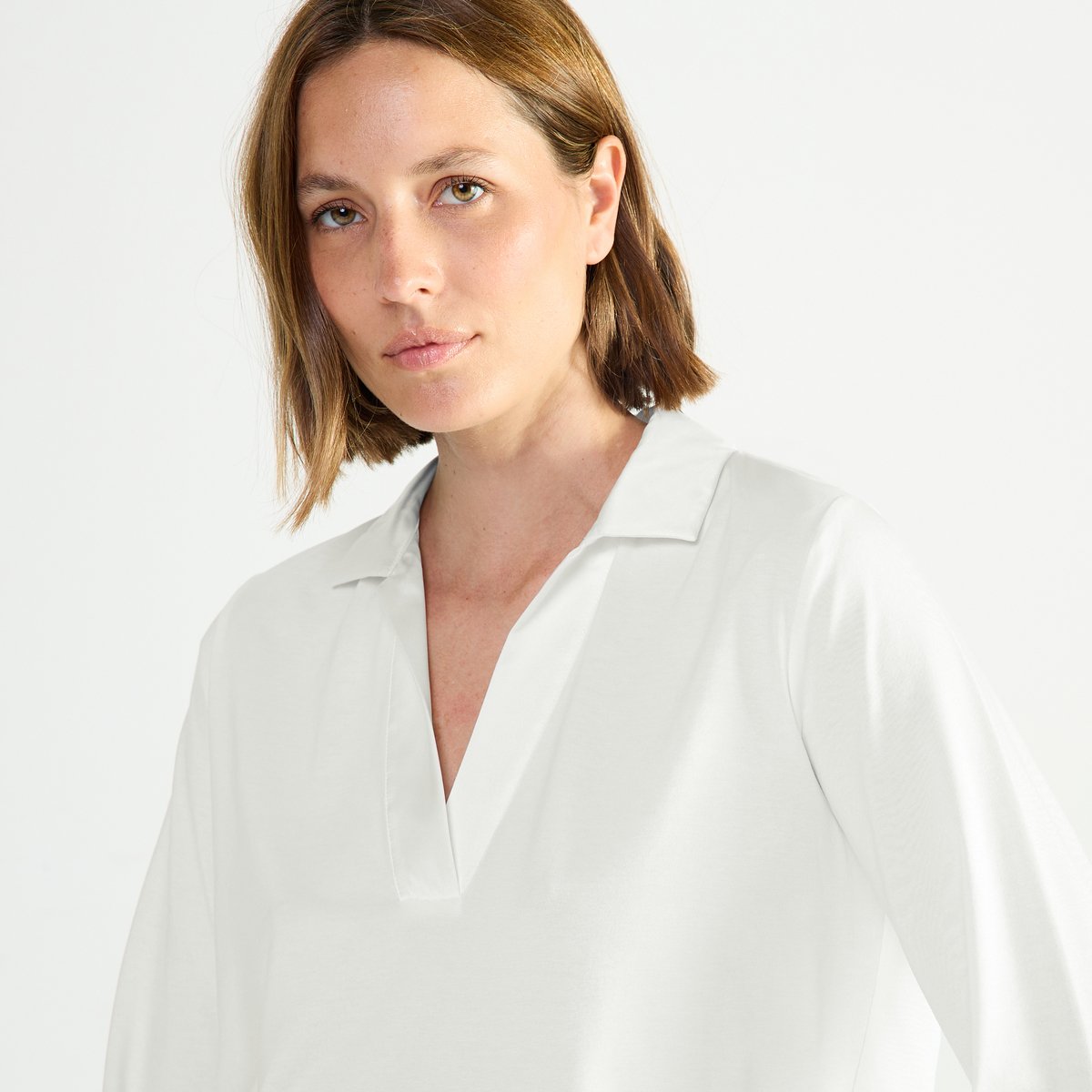 Pyjama col polo en jersey ENVOUTANTE ecru, LAURENCE TAVERNIER