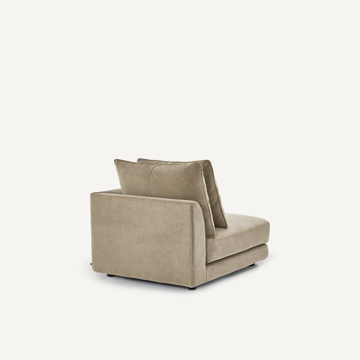 Rechtes Einzelsofa, modular, aus stonewashed-Samt, TIBERIO shiitakegrau, AM.PM