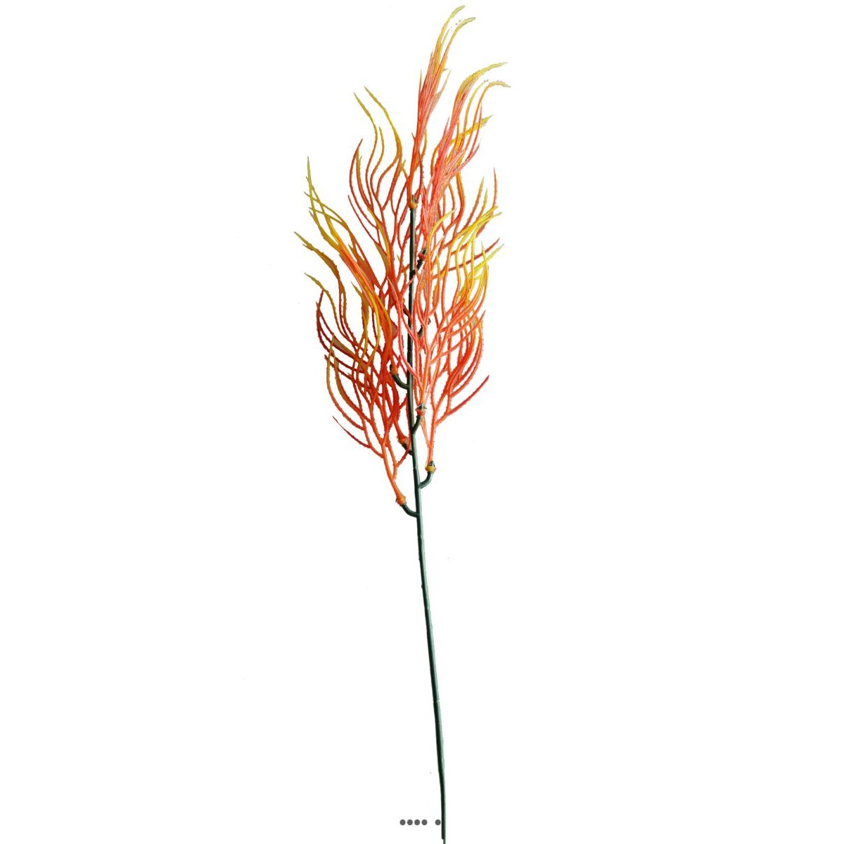 Branche herbe Corail factice H49cm plastique jaune-orange, ARTIFICIELLES