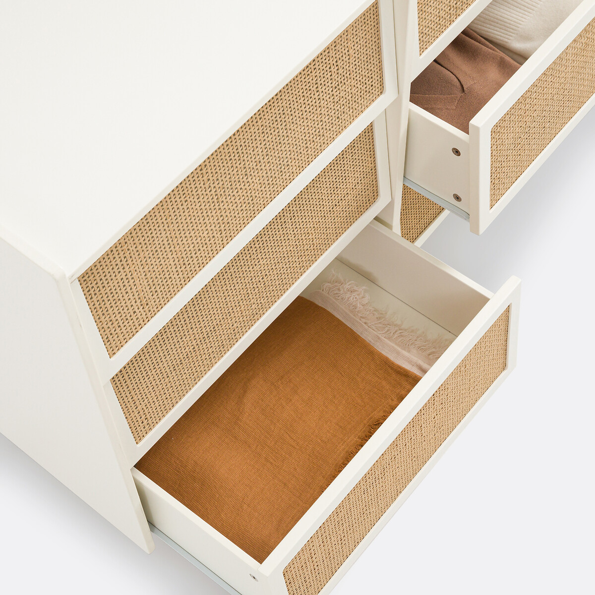 Commode 6 tiroirs en cannage, Kaya blanc cassé, LA REDOUTE INTERIEURS