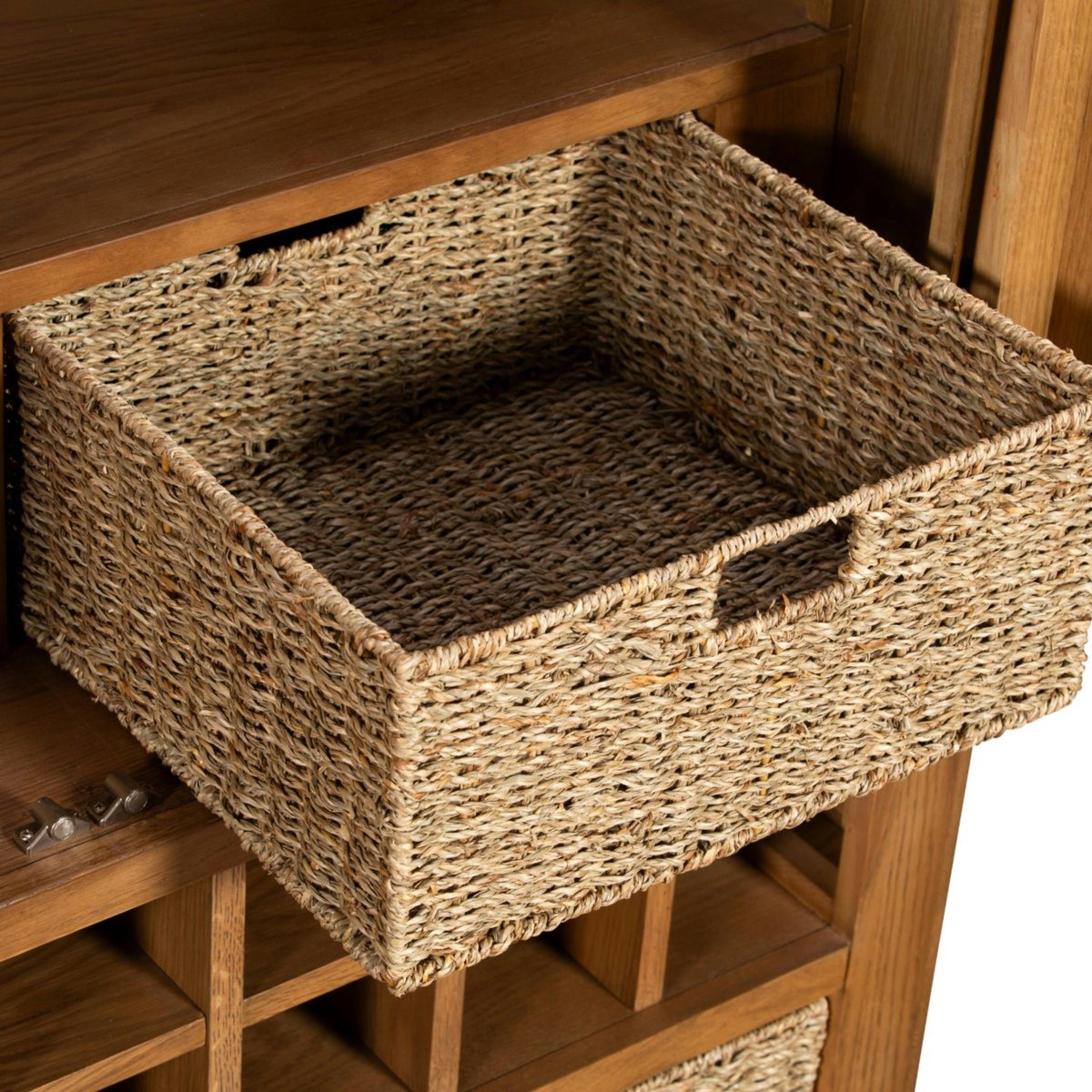 Buffet garde-manger en chêne style campagne chic VALMONT bois naturel, PIER IMPORT