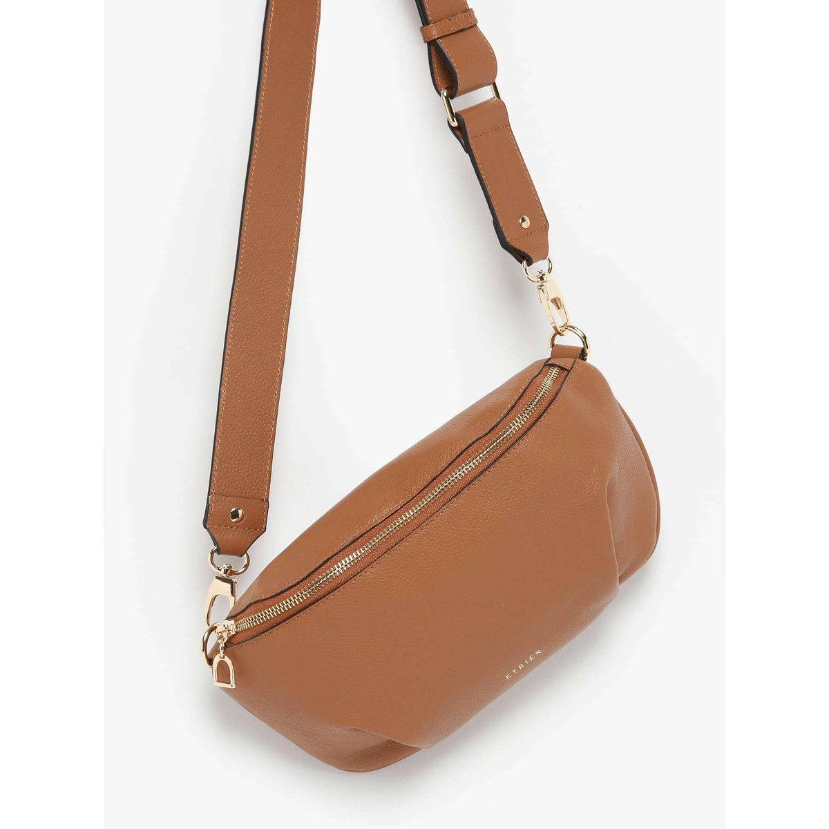 Sac banane L Tradition cuir camel, ETRIER