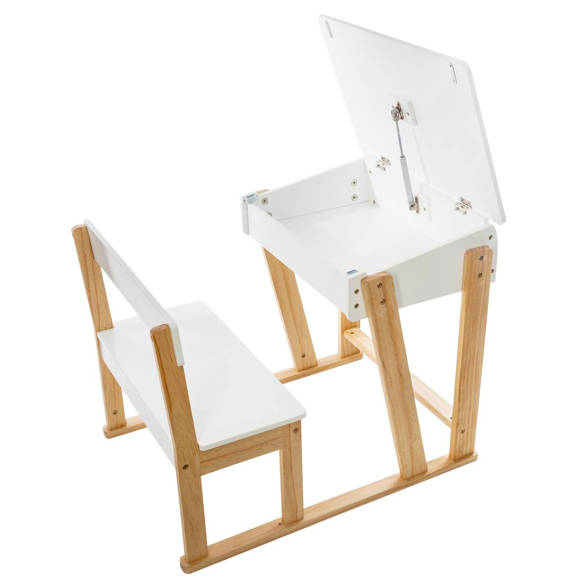 Pupitre d'écriture enfant avec rangement KIRON blanc, ATMOSPHERA FOR KIDS