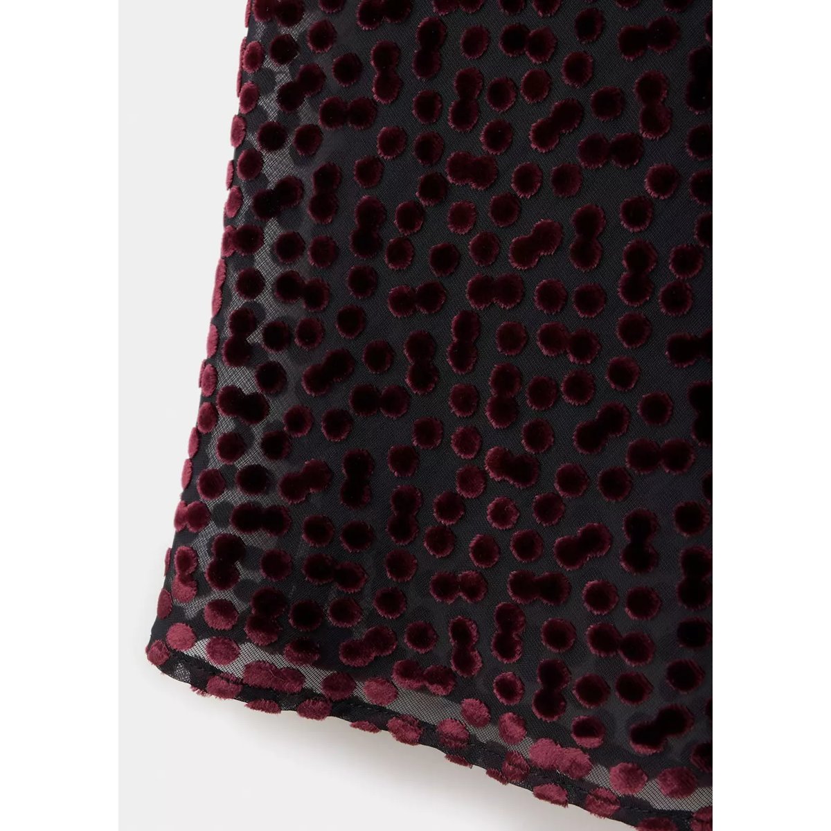 Robe à pois en dévoré noir, MANGO