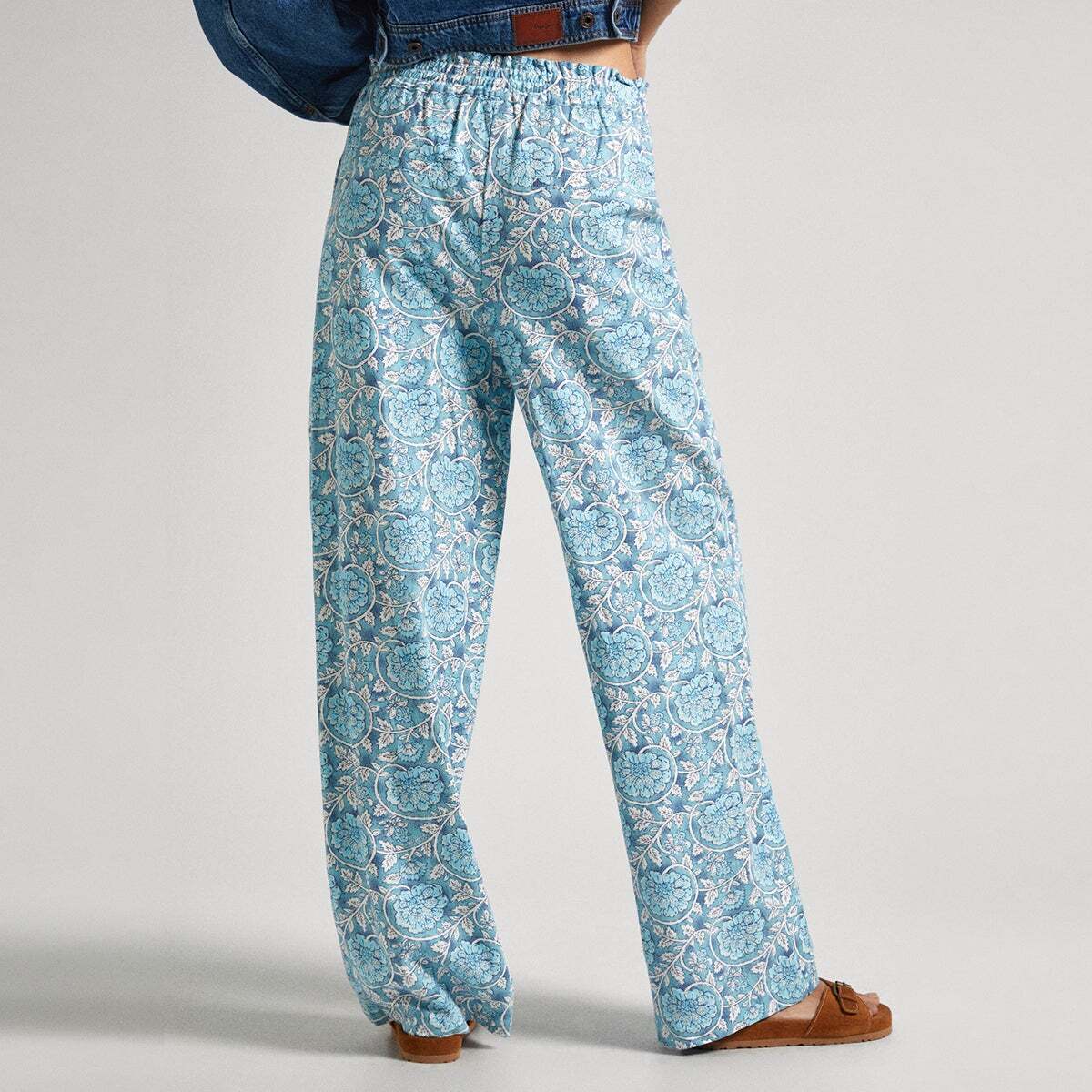 Pantalon Palazzo À Imprimé Floral bleu vague, PEPE JEANS