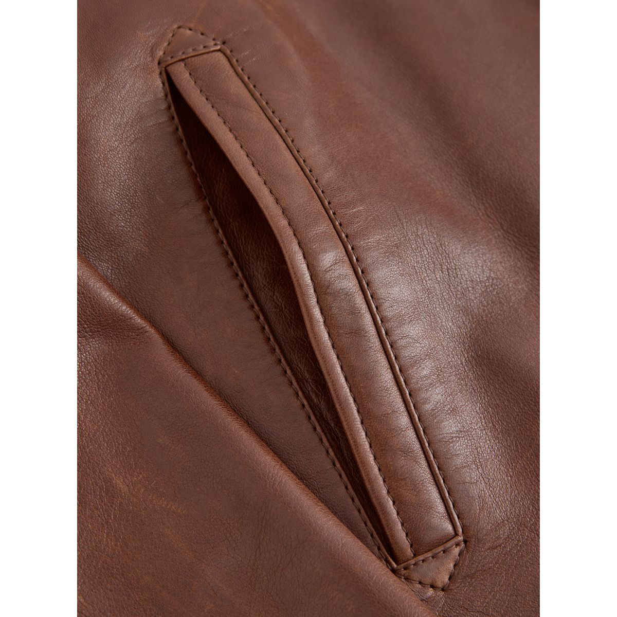 Veste en cuir zippée marron, NEXT