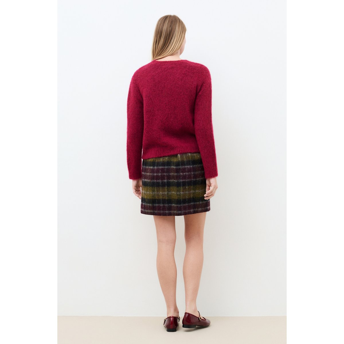 Pull droit col rond alpaga MTAYLOR bordeaux, CAROLL
