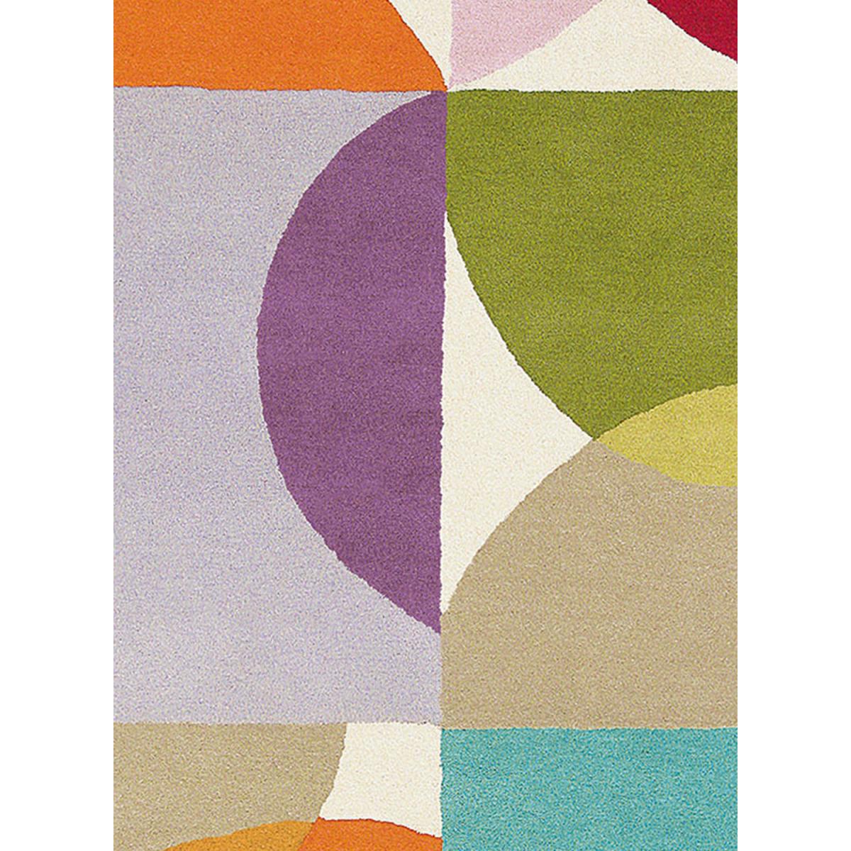 Tapis salon KALEIDO en laine Fait main beige, orange, multicolore, UN AMOUR DE TAPIS