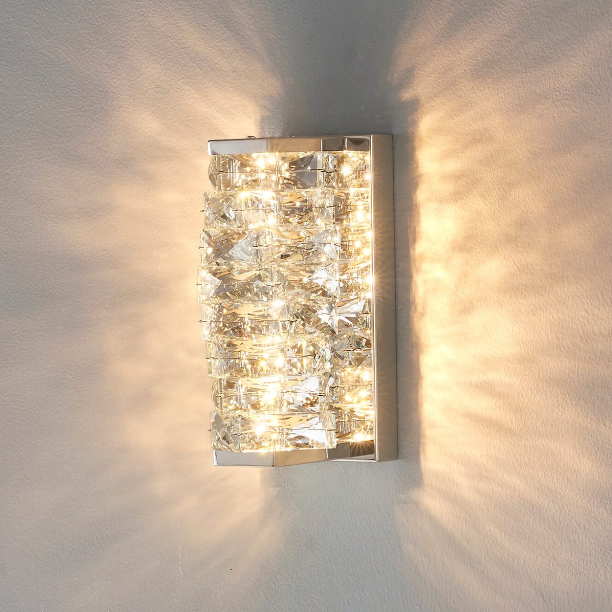 Applique avec cristaux de verre – ELINA argenté / chromé, KOSILUM