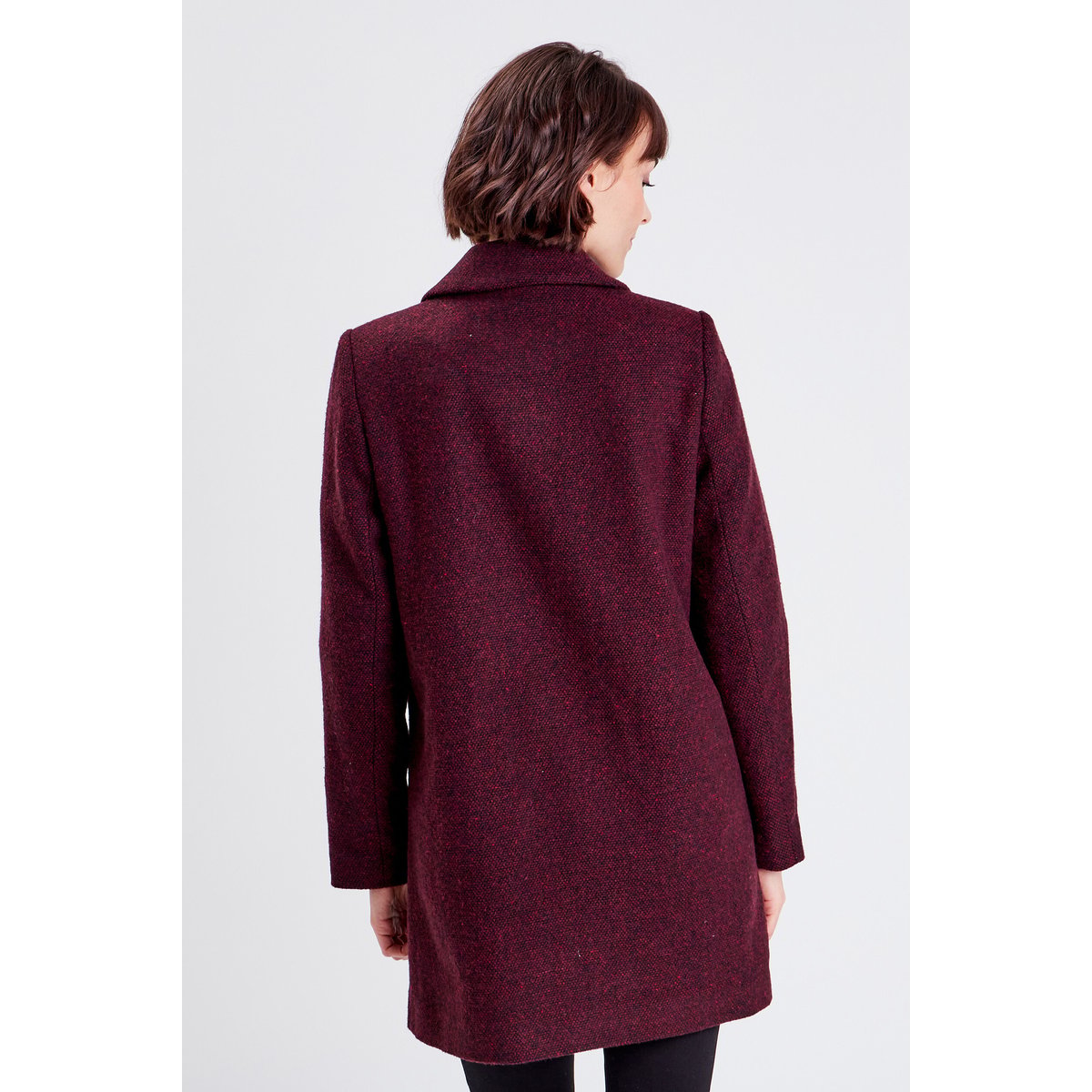 Manteau évasé boutonné noir, BREAL
