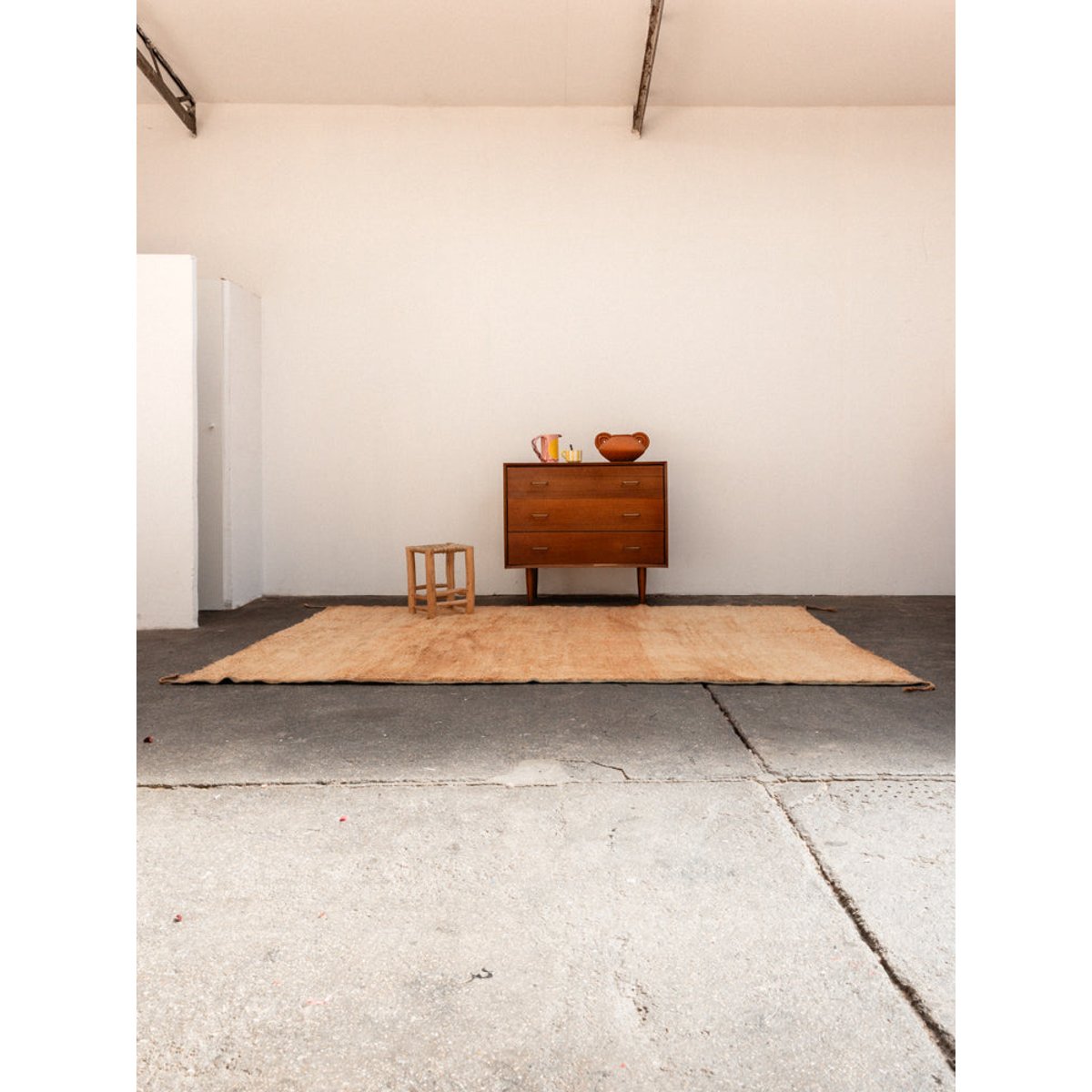 Grand tapis orange et vert en laine Olivier N°26 - Bon état orange, DEBONGOUT