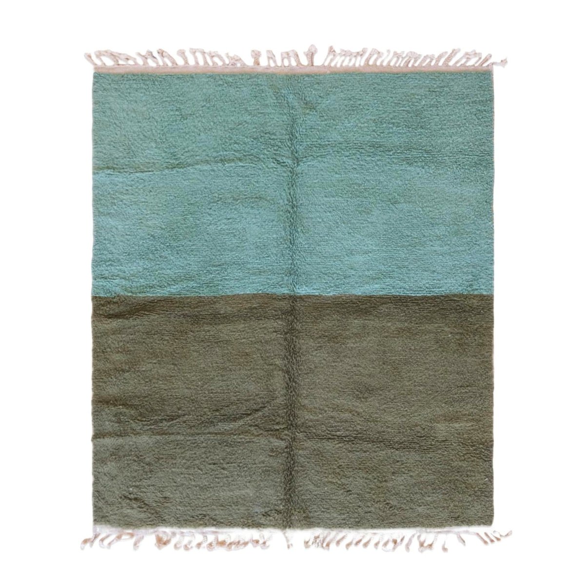 Tapis berbère design et raffiné noué main en laine 223 x 265 cm vert naturel, AFK LIVING