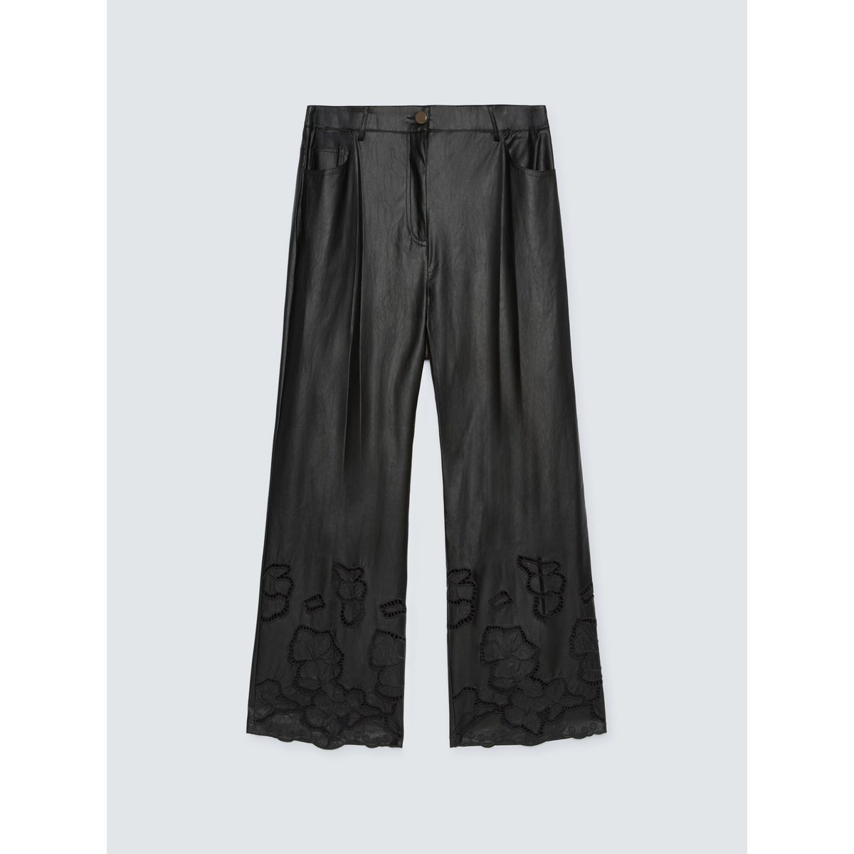 Pantalon court à motifs floraux noir, FIORELLA RUBINO