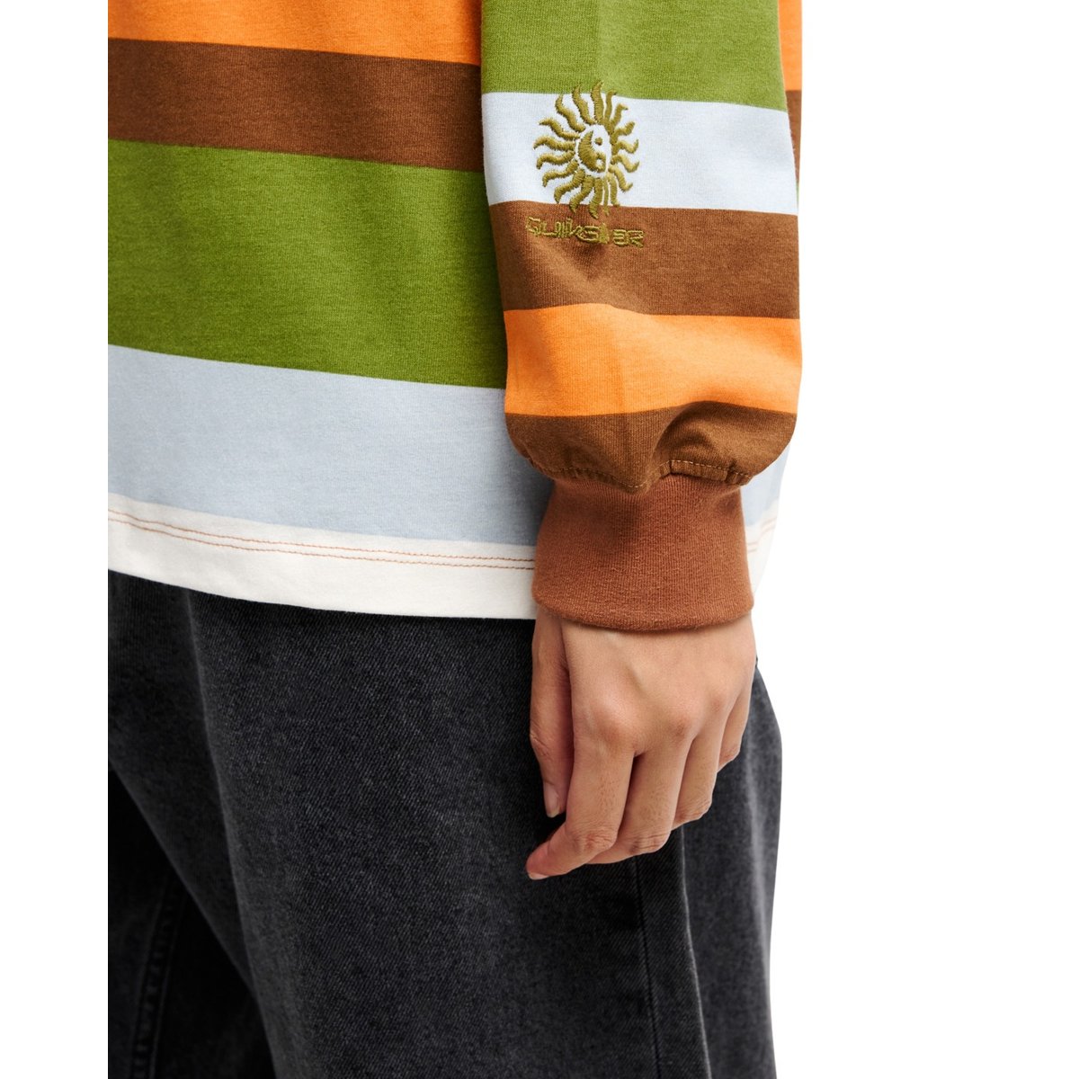 T-shirt manches longues SIBBALD vert rawhide stripe qsw, QUIKSILVER
