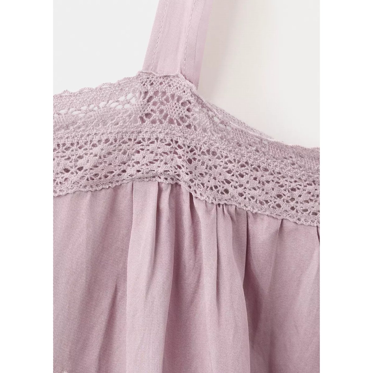 Chemise de nuit détails ajourés violet, MANGO