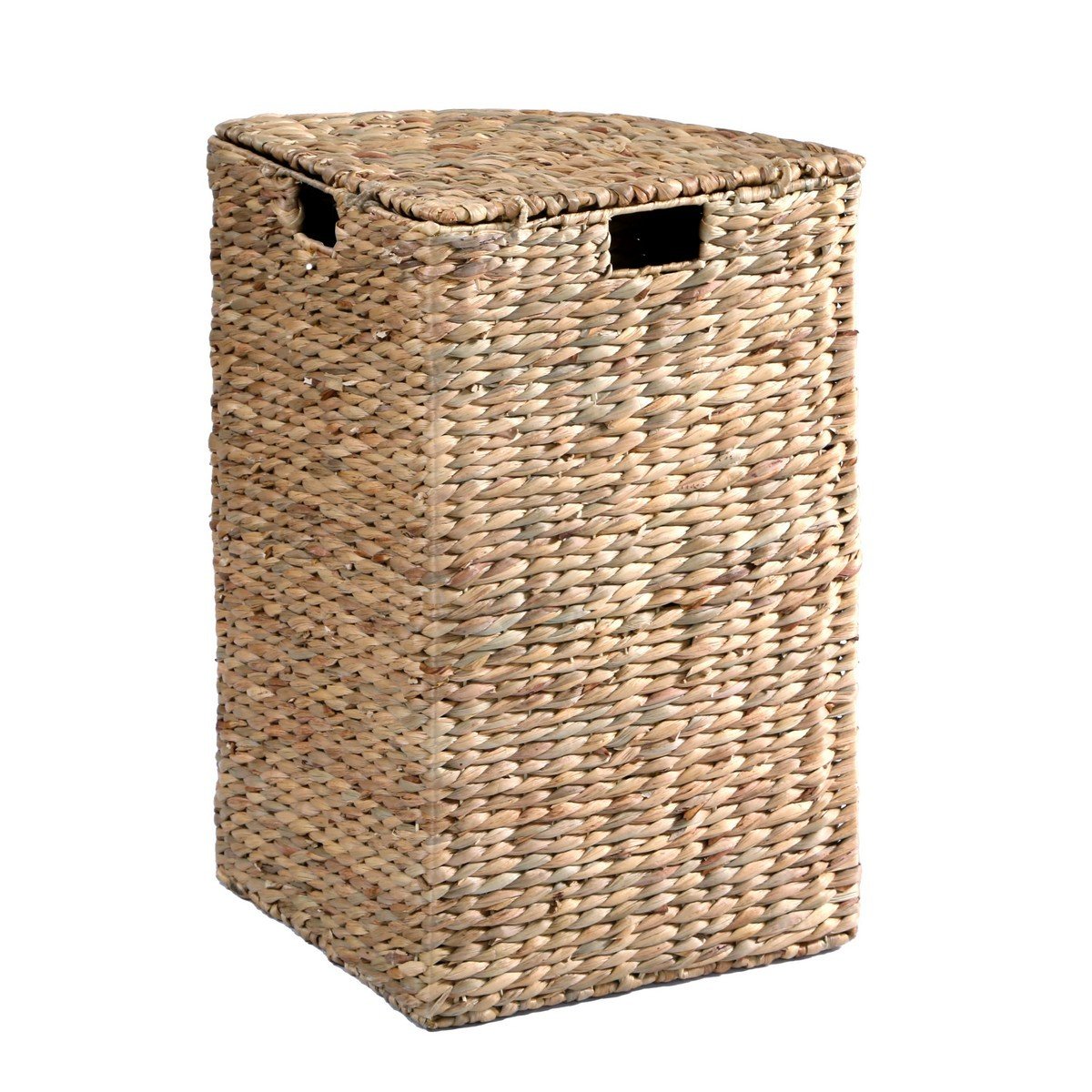 Panier à Linge d'Angle en Jacinthe d'Eau - H66 cm bois clair, CALICOSY