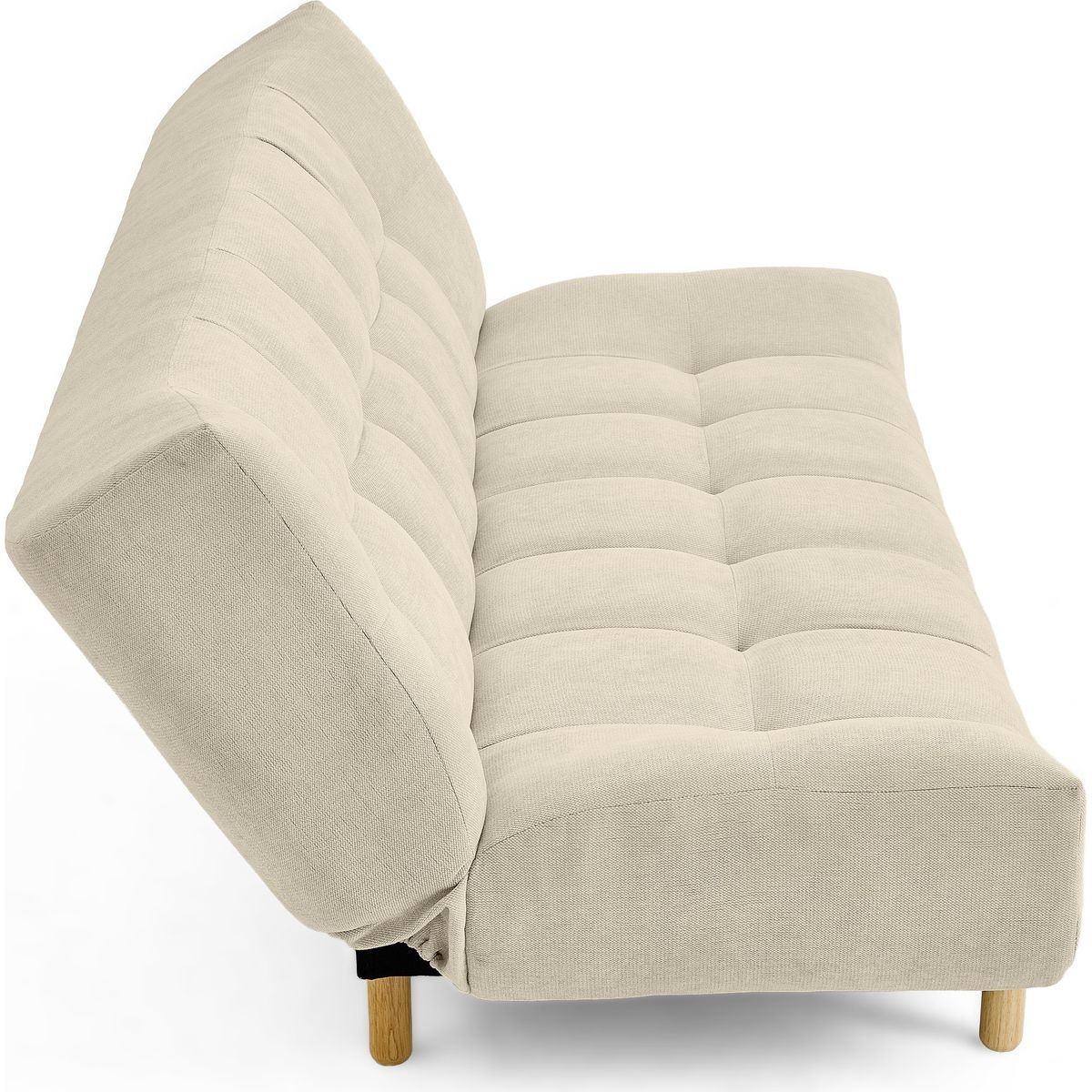 Canapé capitonné convertible 3 places en tissu chenille - BUMPY beige, HOMIFAB