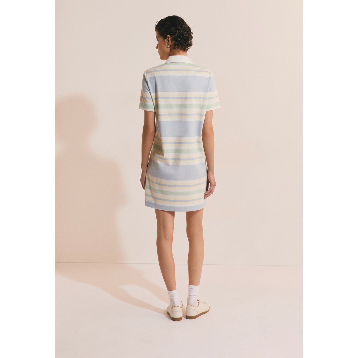 Robe courte à rayures en coton RAIPONCE RAY bleu azur, ETAM
