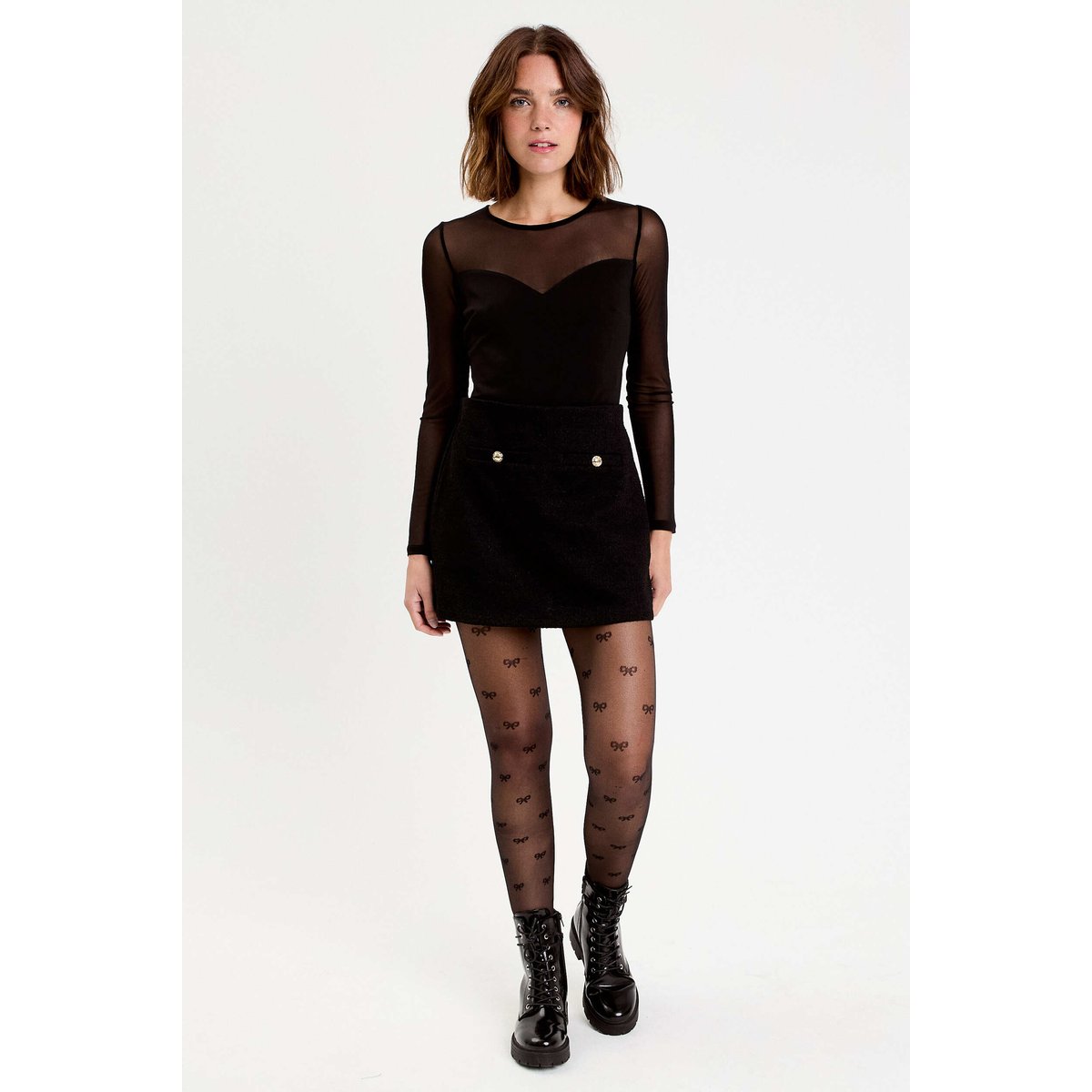 Jupe-short courte noir, CACHE CACHE