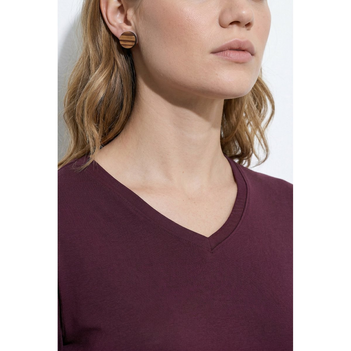 Lot de 2 T-shirts en jersey bord-côte bordeaux, ULLA POPKEN